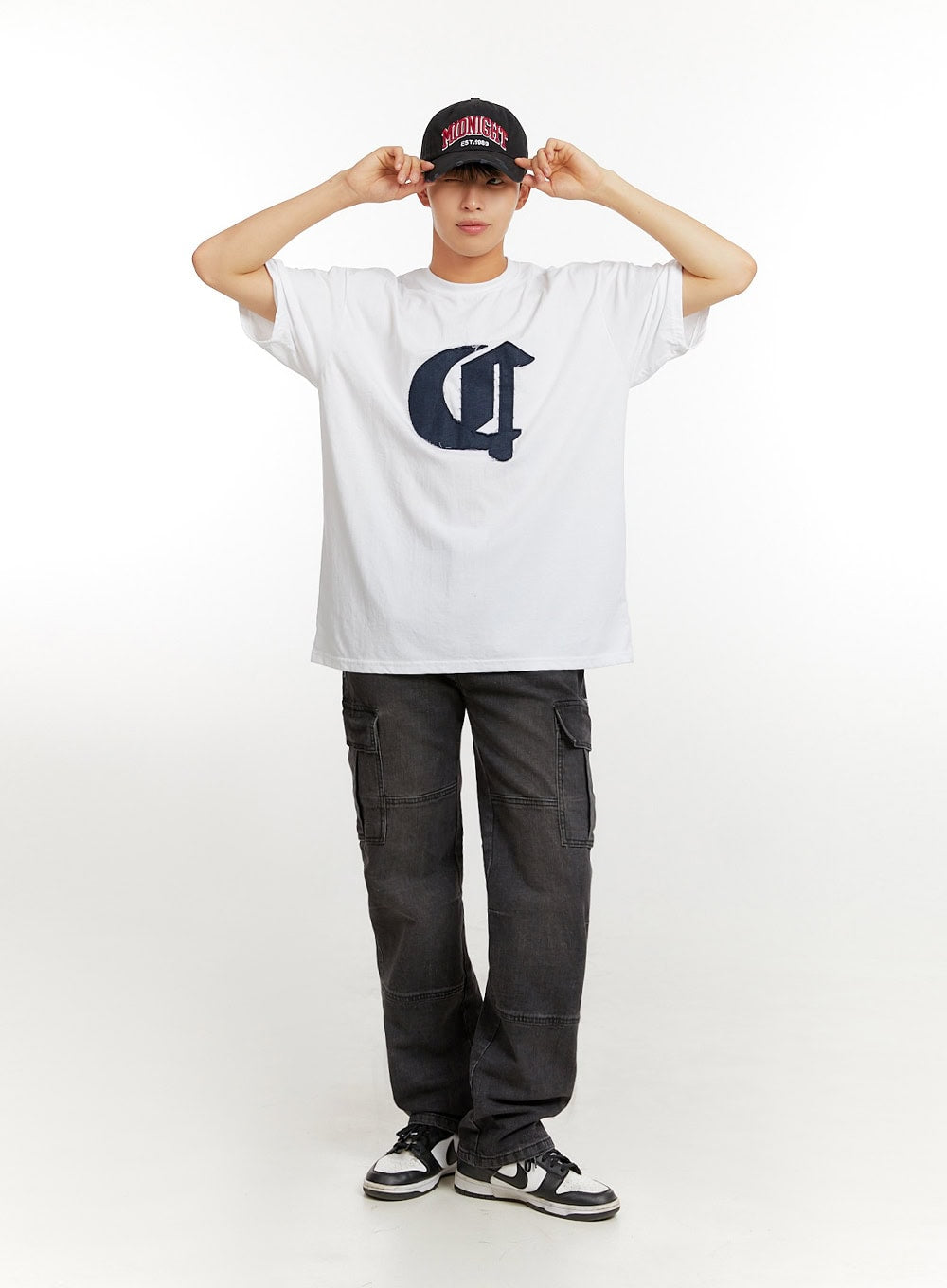 Men's Patchwork Graphic Cotton T-Shirt IU427