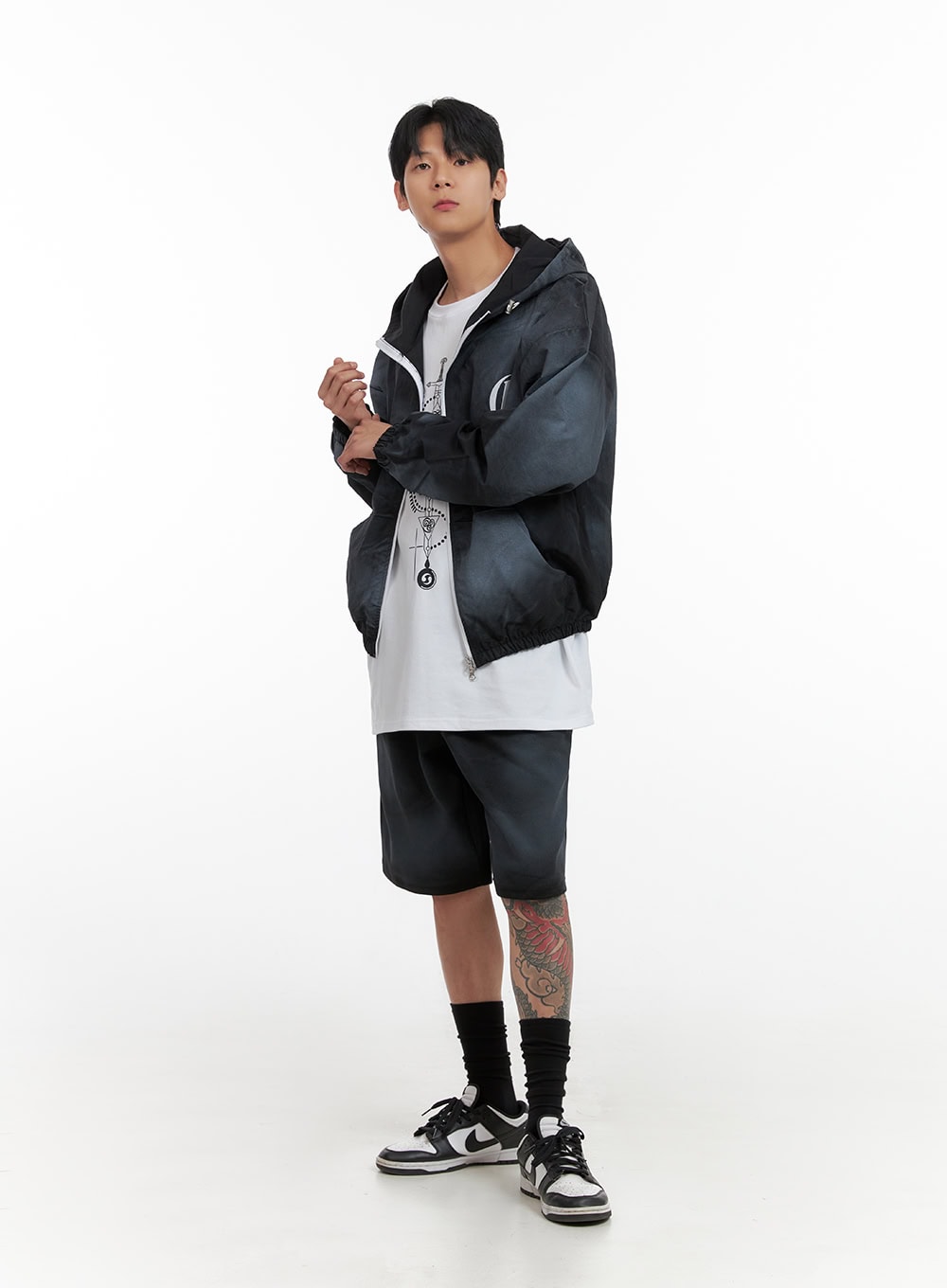 Men's Washed Cotton Sweat Shorts IL404