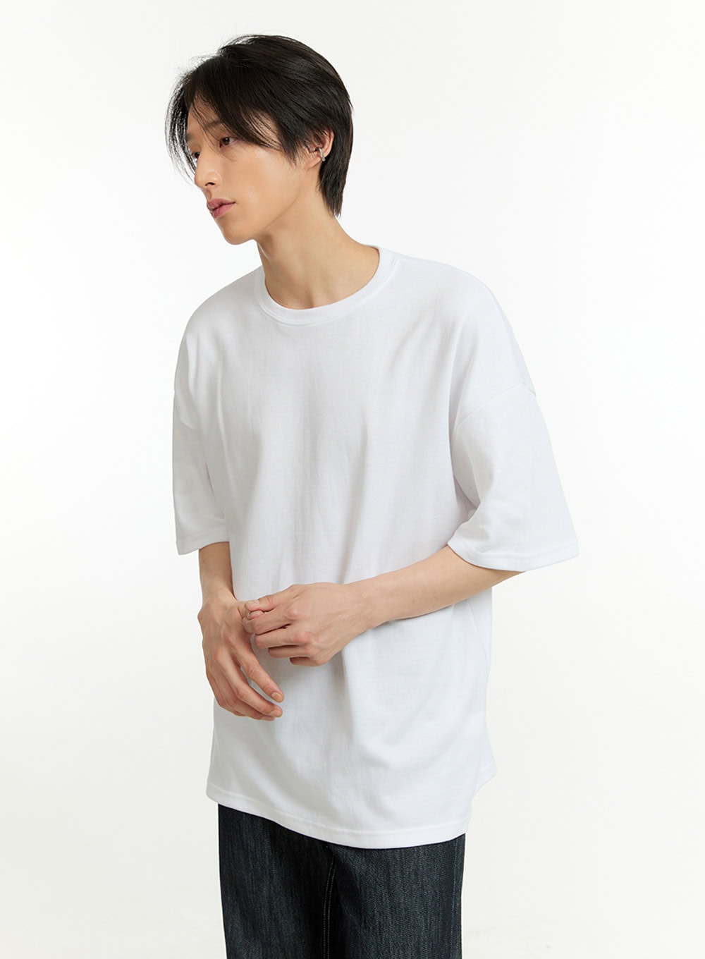 Men's Oversize Round Neck T-Shirt (White) IL418