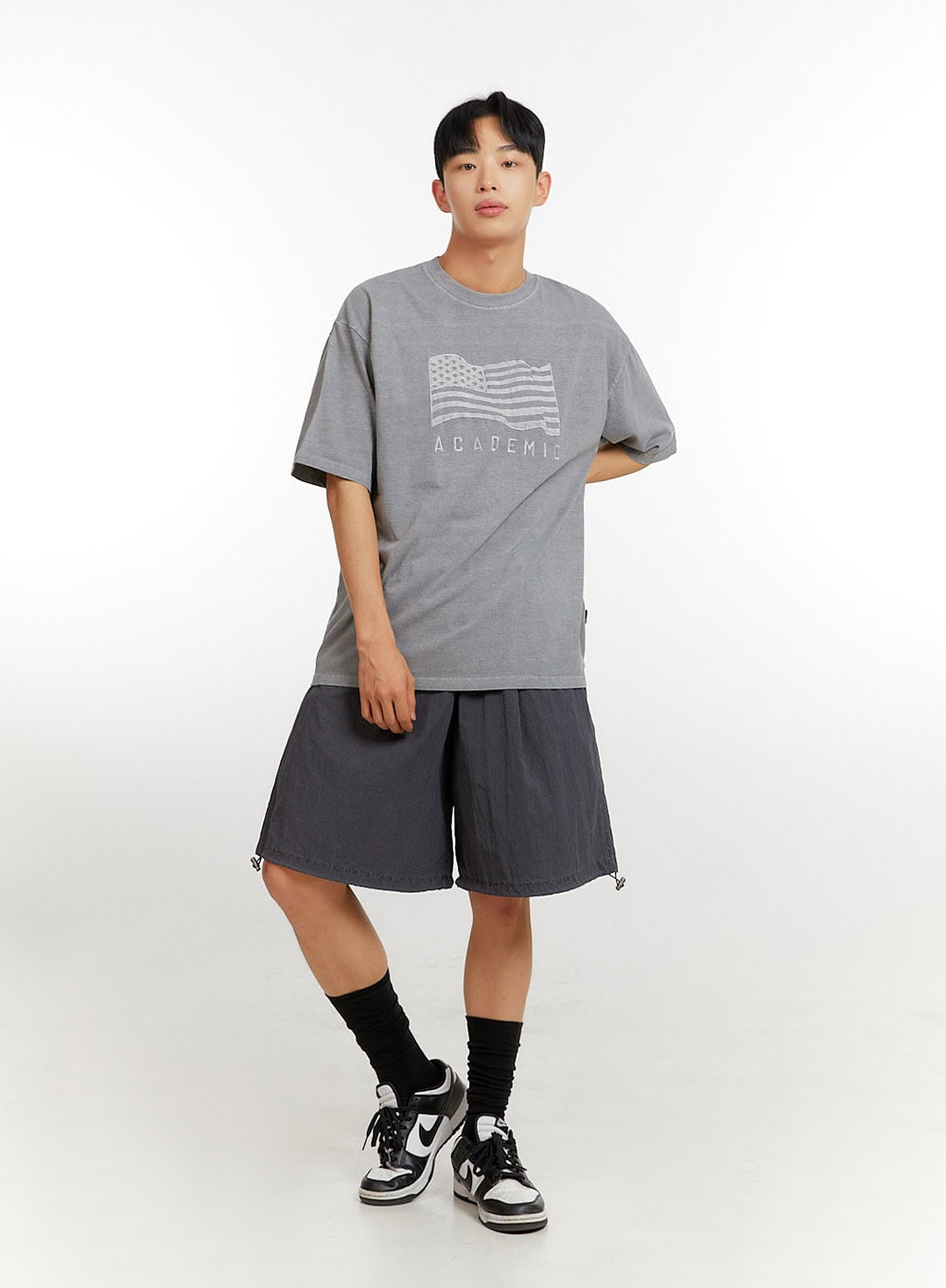 Men's Graphic Lettering T-Shirt IU427