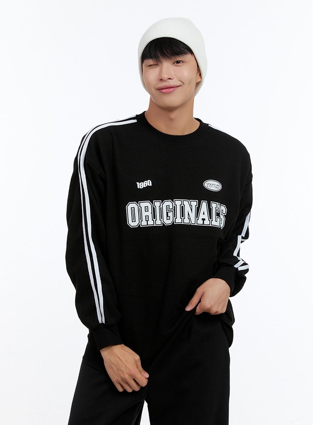 Men's Lettering Crew Neck Sweatshirt IS412