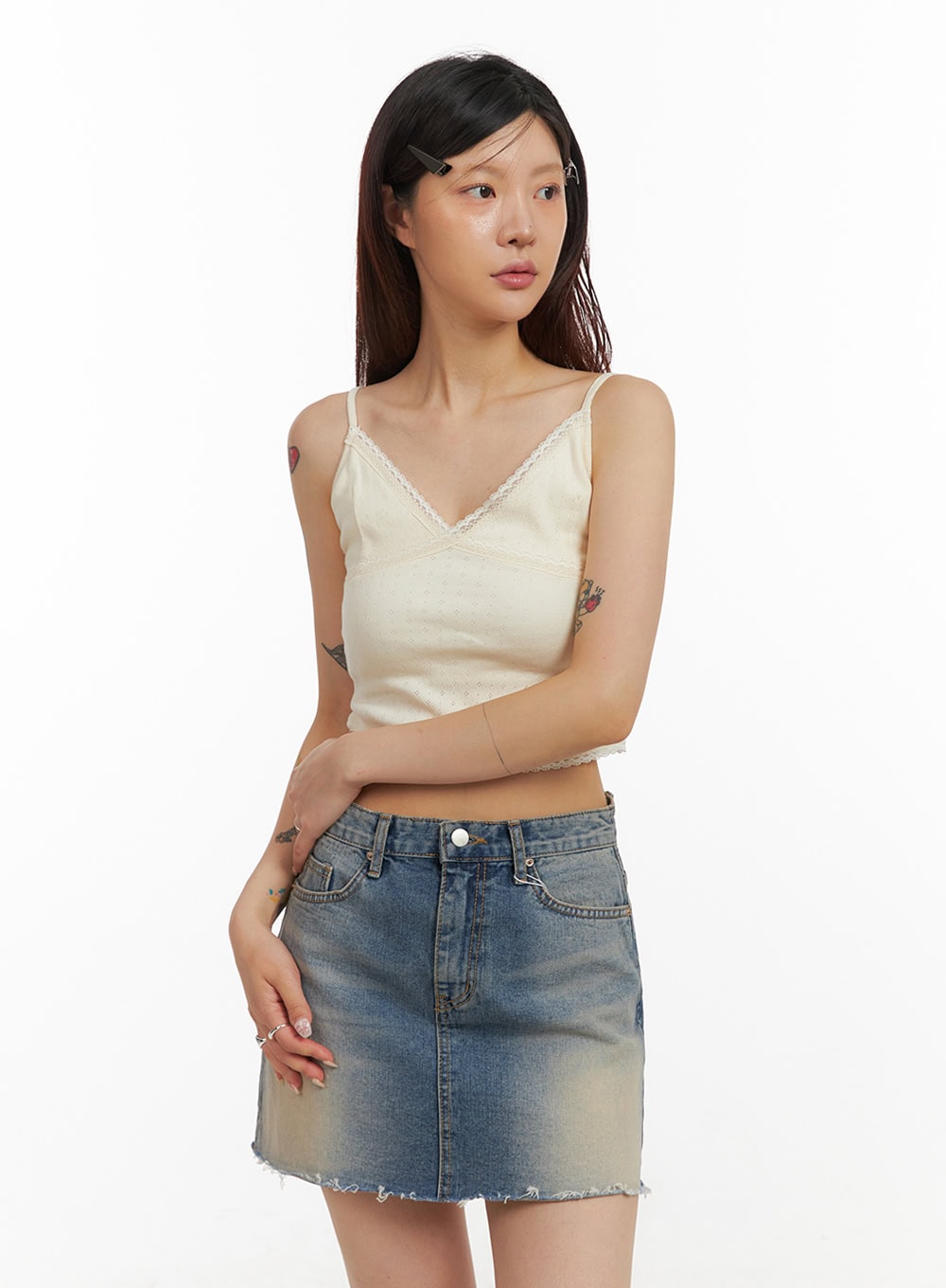 Lace Sweetheart Crop Cami Top IY410