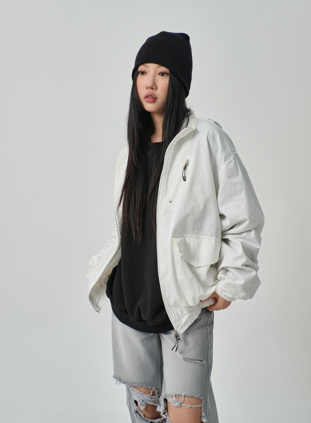 Oversized Zip-Up Jacket IF316