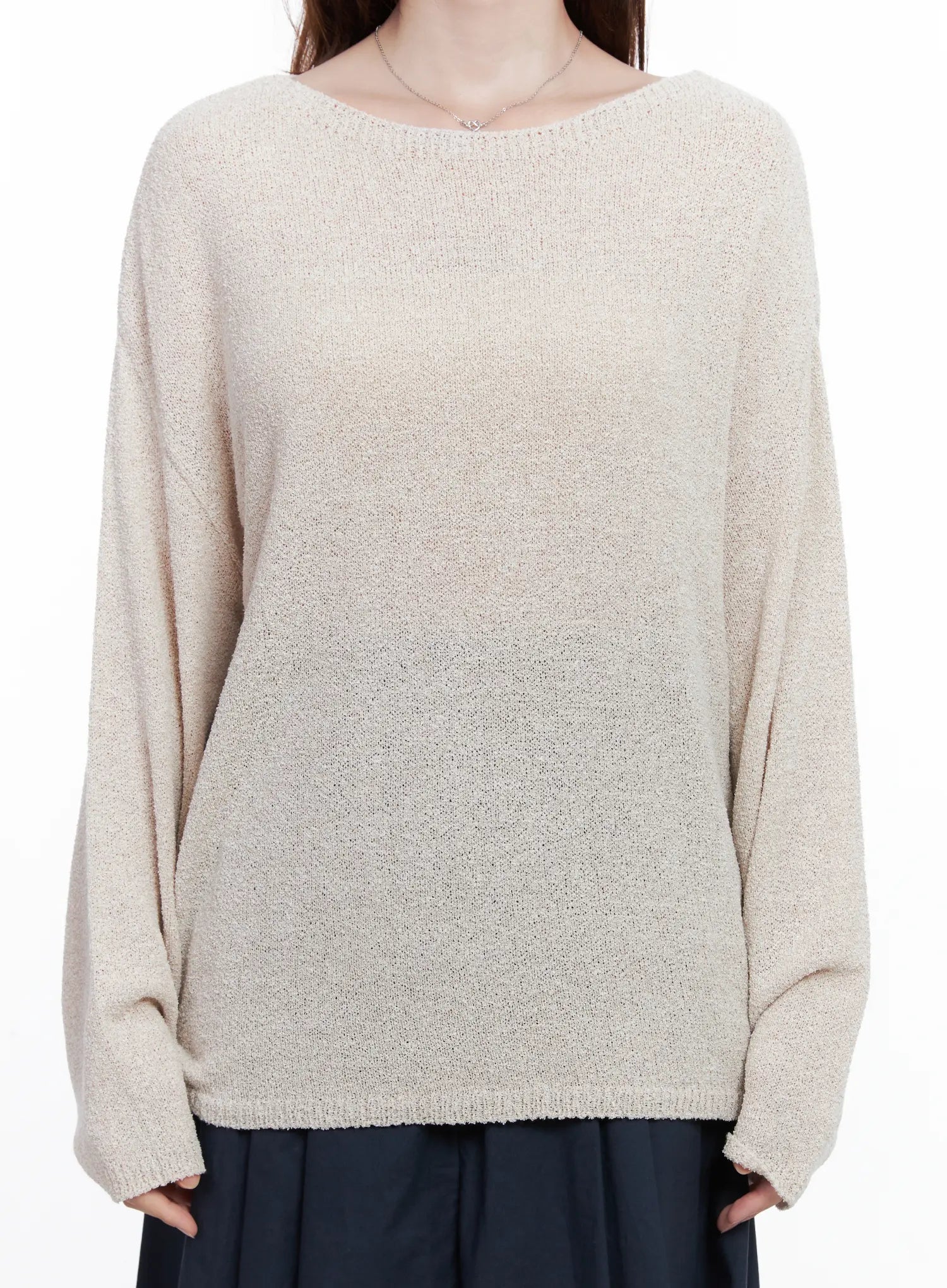 Loose Fit Boat Neck Pullover Knit CG520