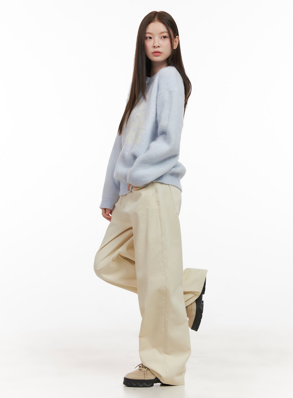 Loose-Fit Graphic Lettering Sweater OD412