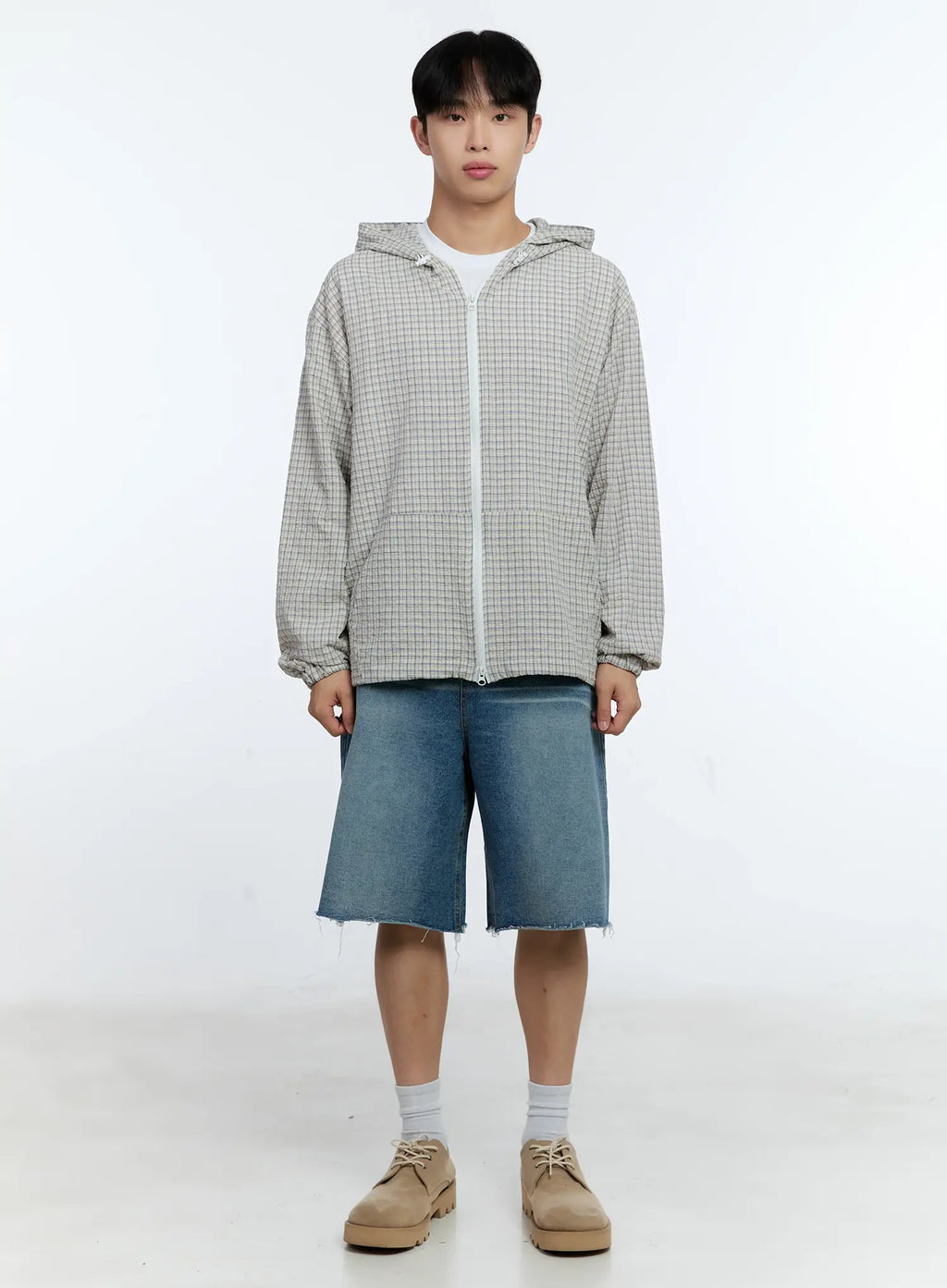 Men's Raw Hem Denim Bermuda Shorts IG515