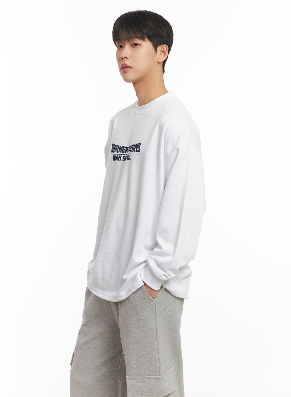 Men's Graphic Oversized Long Sleeve Tee IM517
