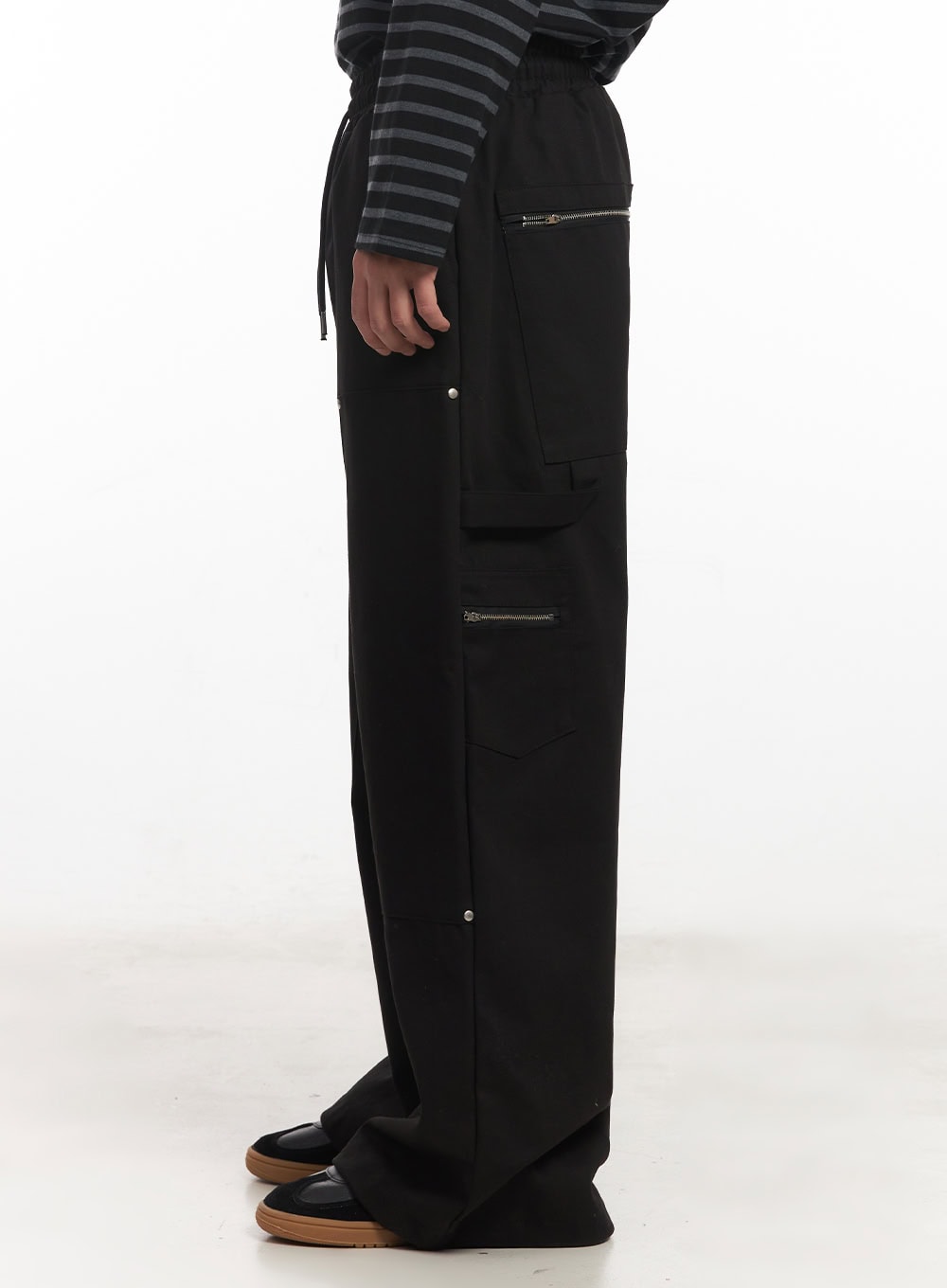 Men's Stud Cotton Wide-Leg Pants IM528