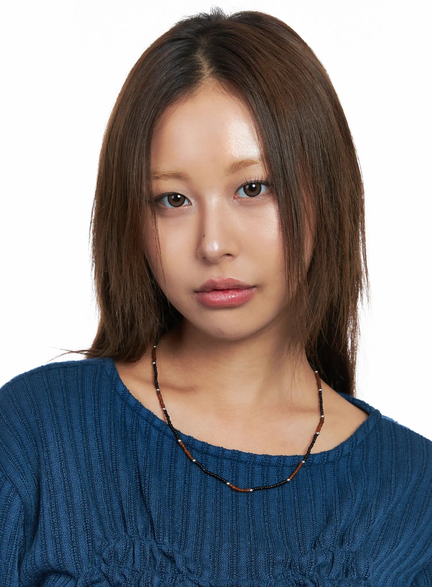 Brown Beaded Choker Necklace CO513