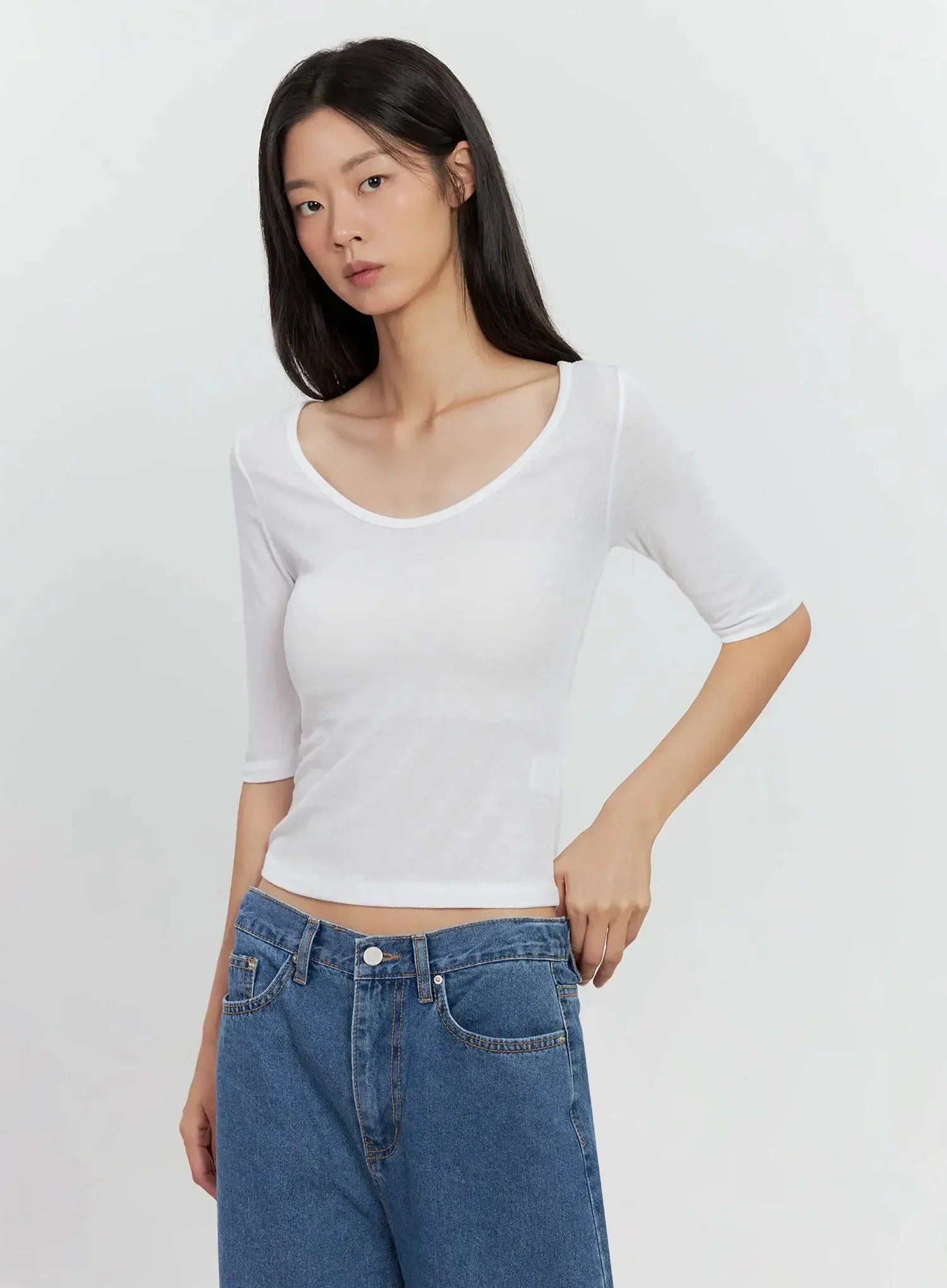 Basic 3/4-Sleeve Top IL528