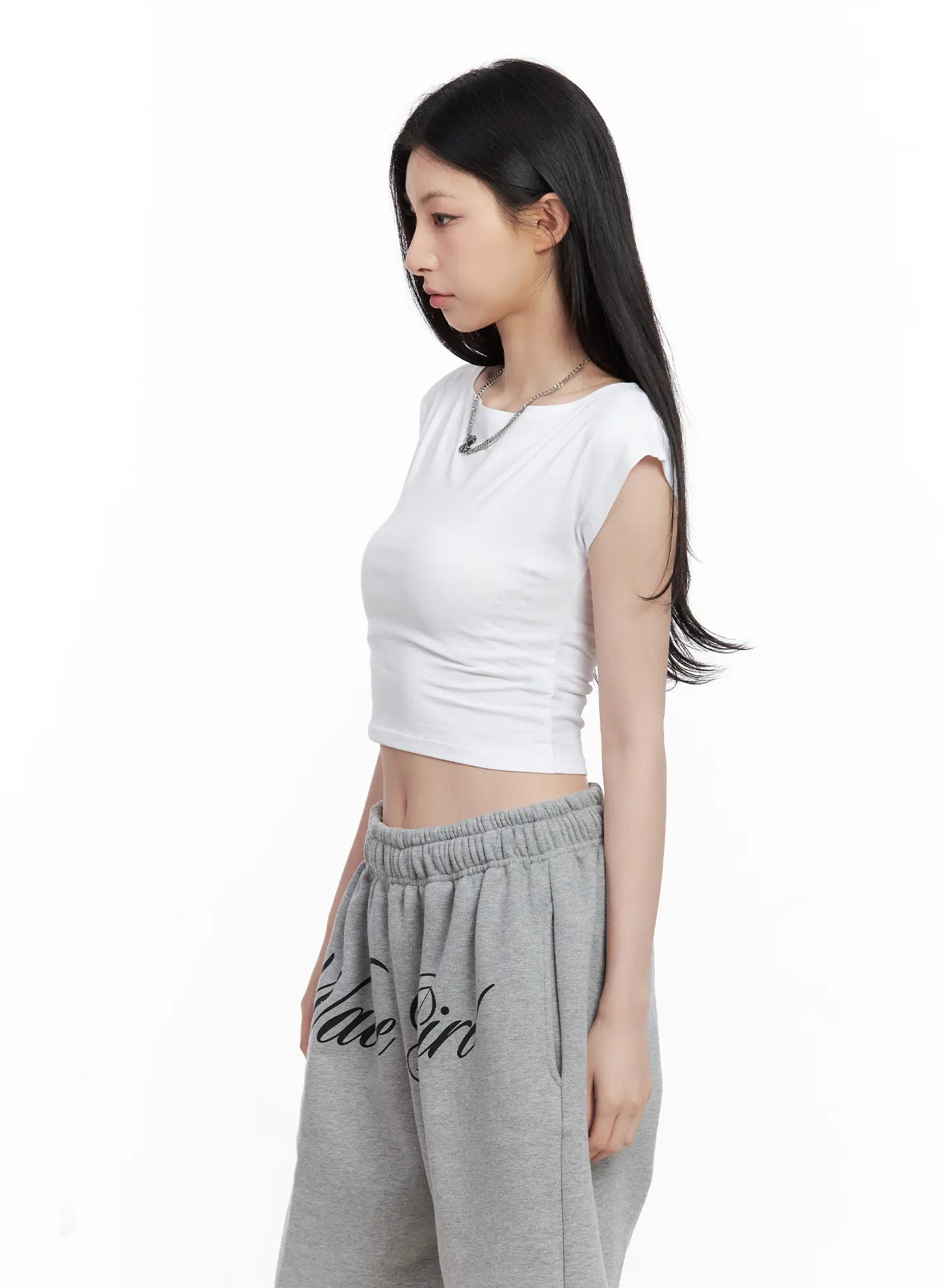 Casual Boatneck Cropped Tee CL501