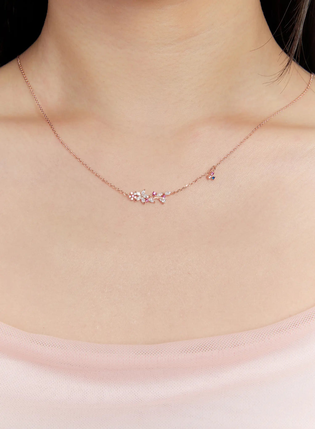 Accent Petal Ruby Necklace IS517