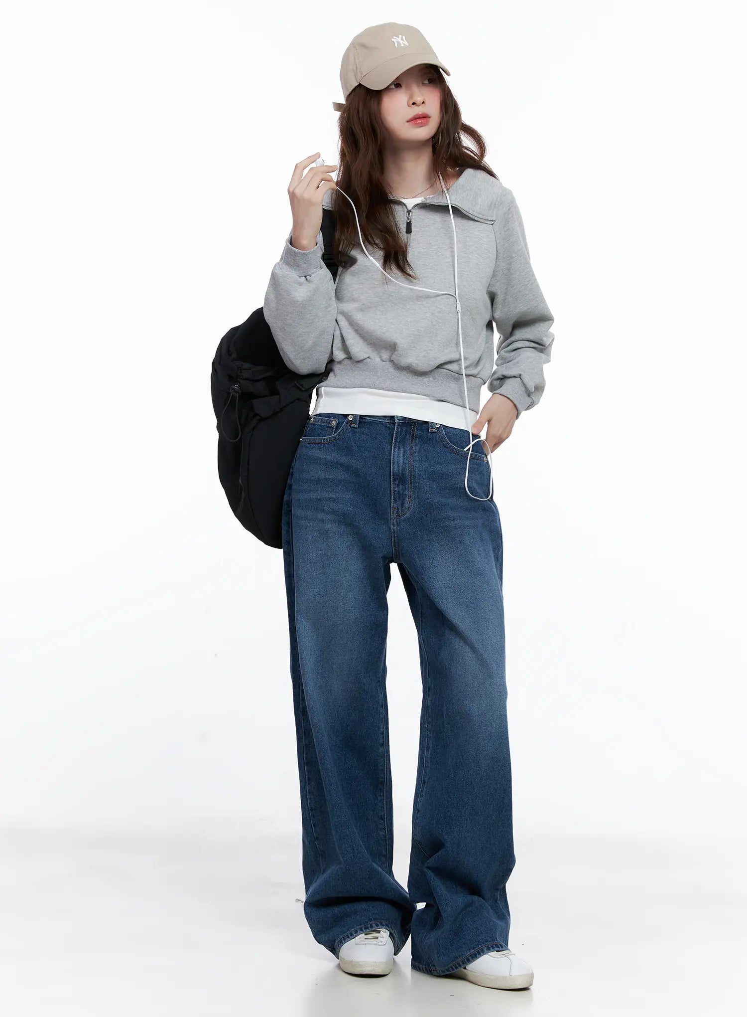 Collar Solid Half-Zip Sweatshirt CG520