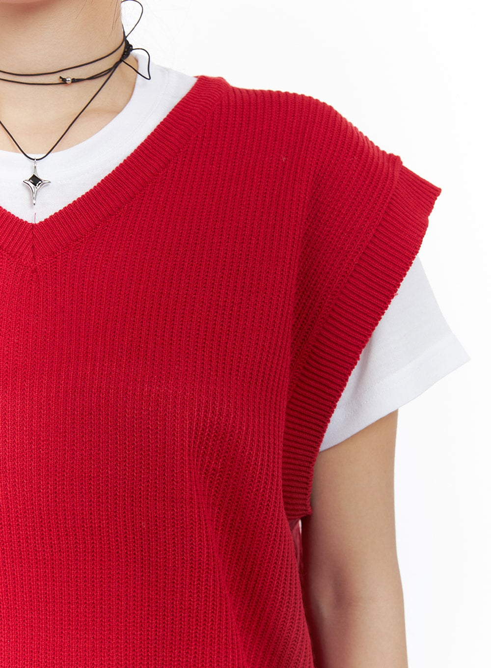 V-Neck Knit Sweater Vest OA419