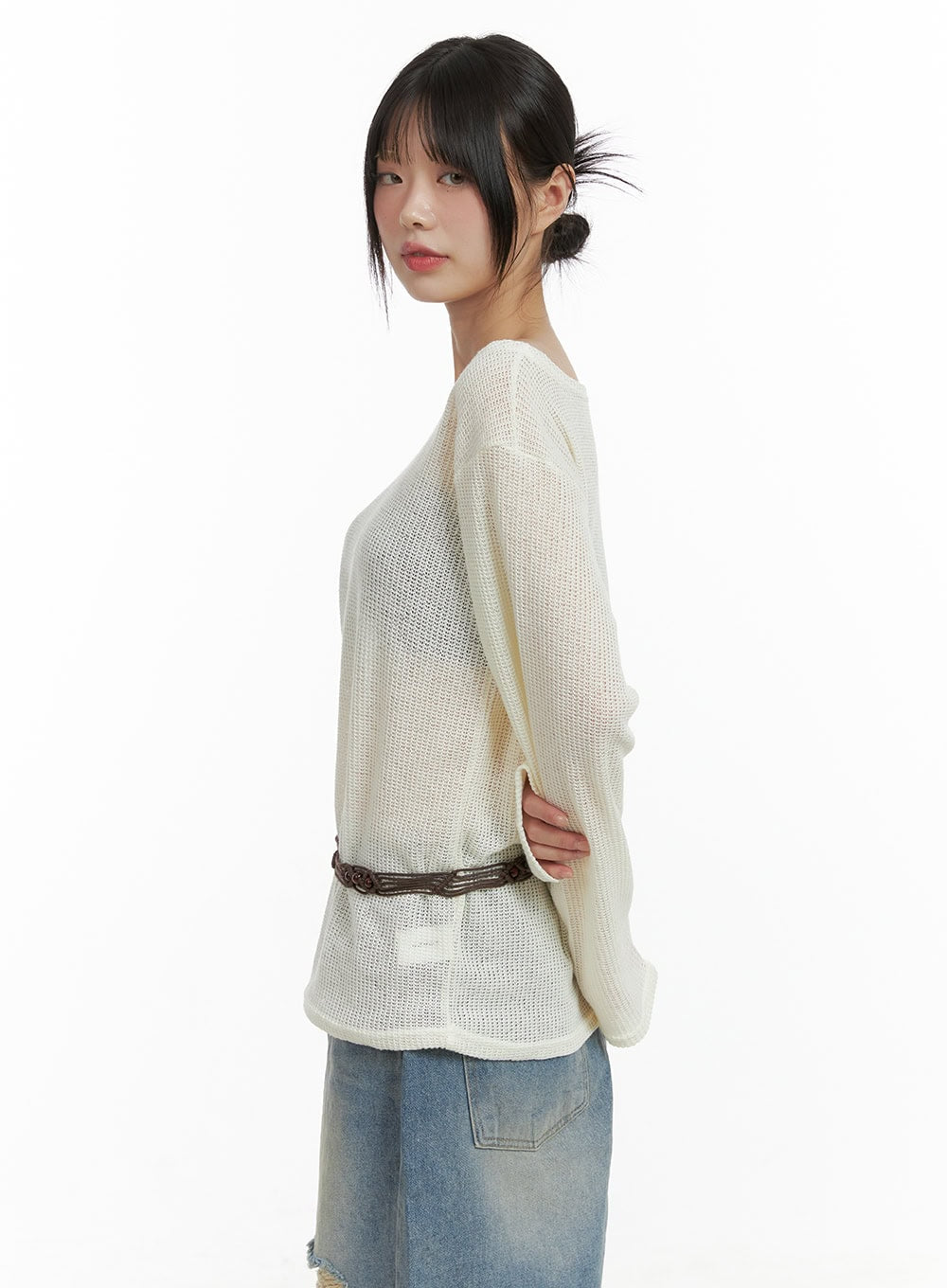 Sheer Bliss Off Shoulder Sweater CL412