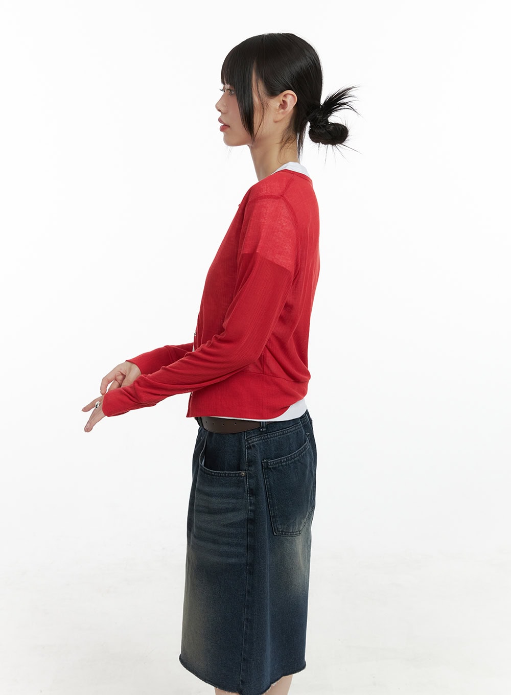 Sheer Elegance Buttoned Cardigan CL412