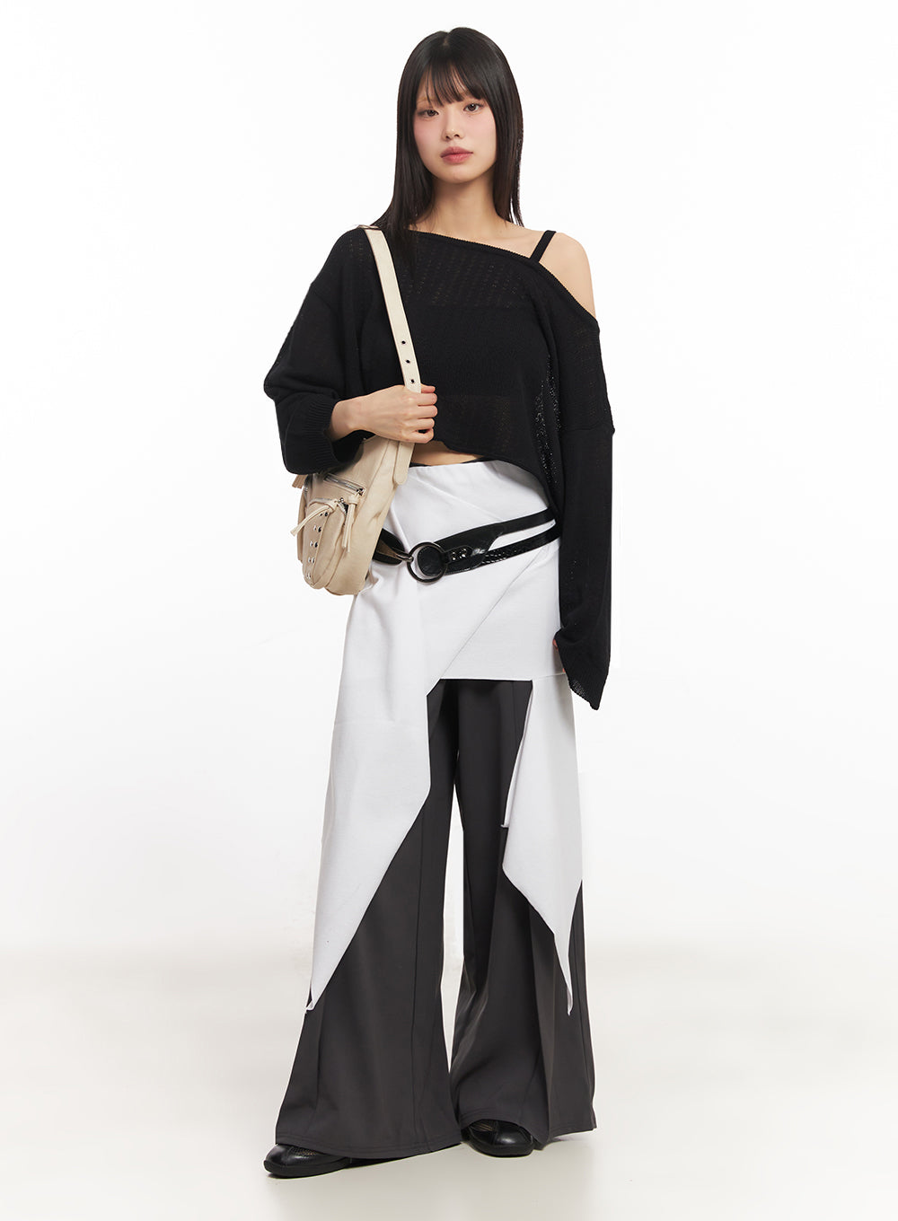 Ruffle Asymmetric Flare Mini Skirt IY502