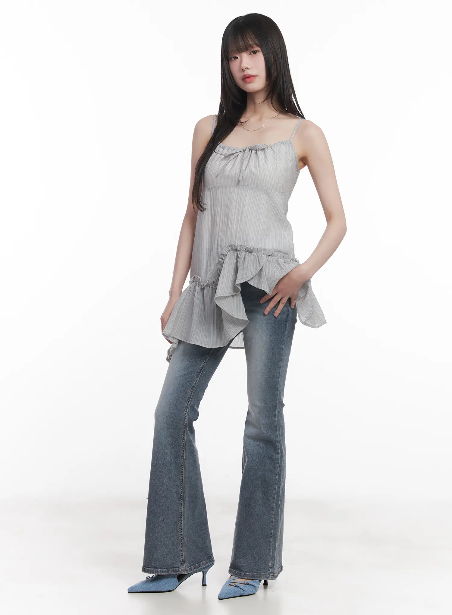 Soyeon Flared Jeans with Hip Pads CU520