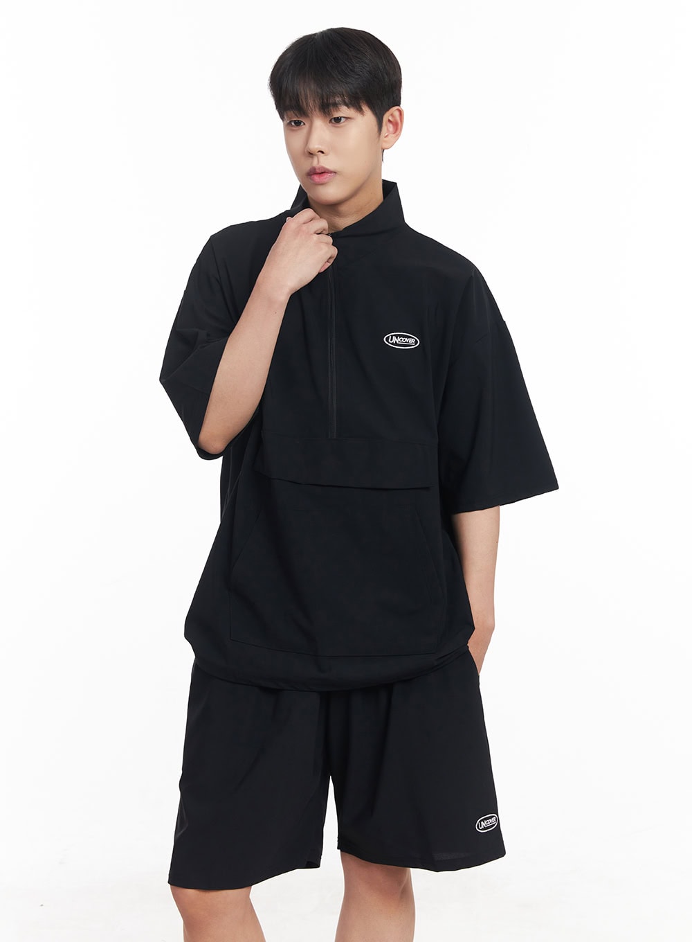 Men's Oversize Half-Zip Windbreaker Top IA525