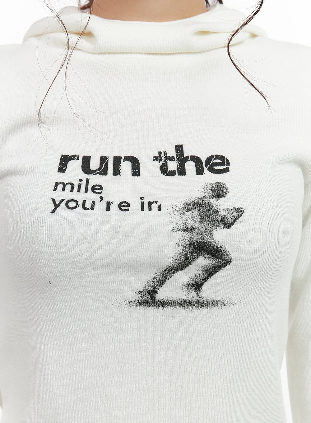 Slim Fit Graphic Hooded Long Sleeve Top CN401