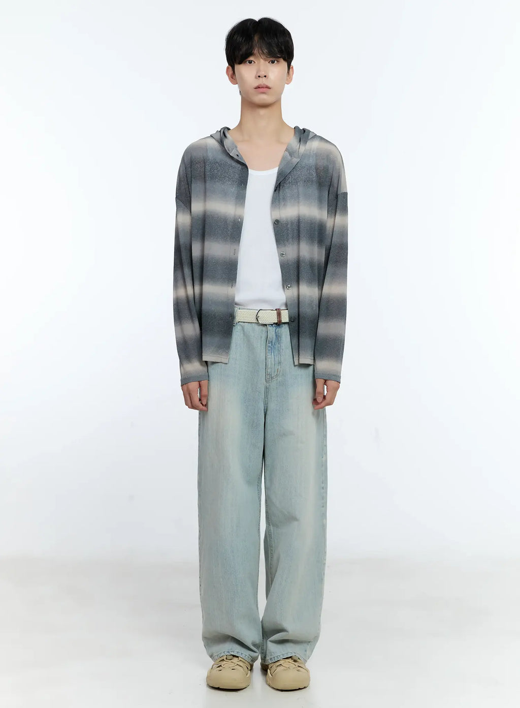 Men's Ombre Striped Zip-Up Jacket IG501