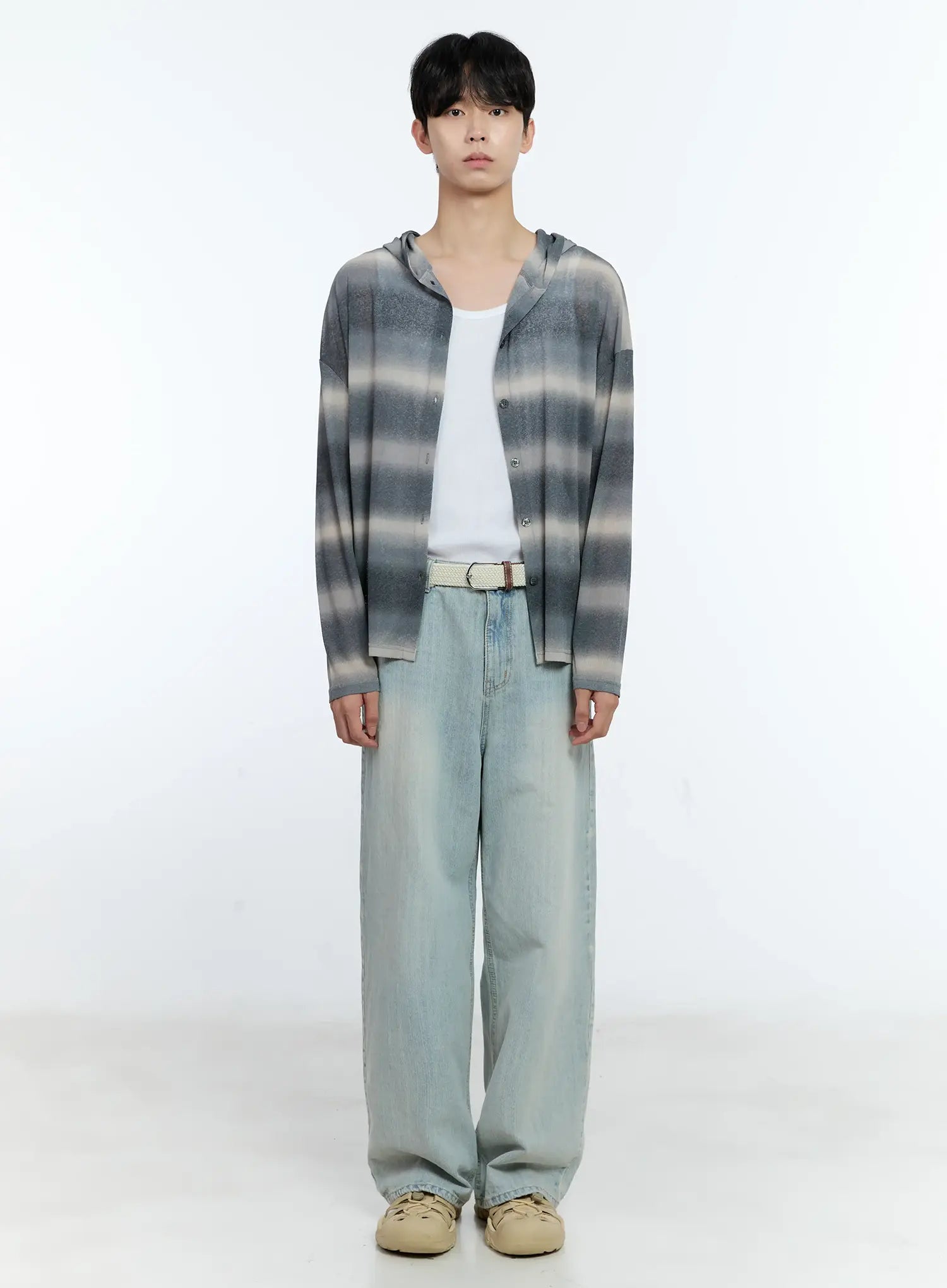 Men's Ombre Striped Zip-Up Jacket IG501