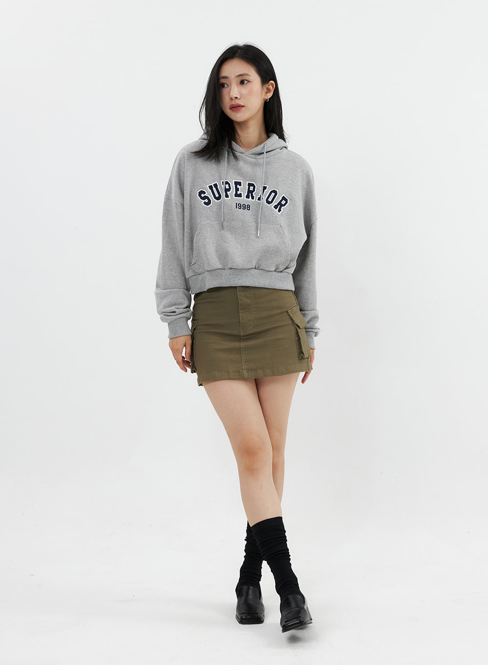 Varsity Cropped Hooded Sweatshirt OS326