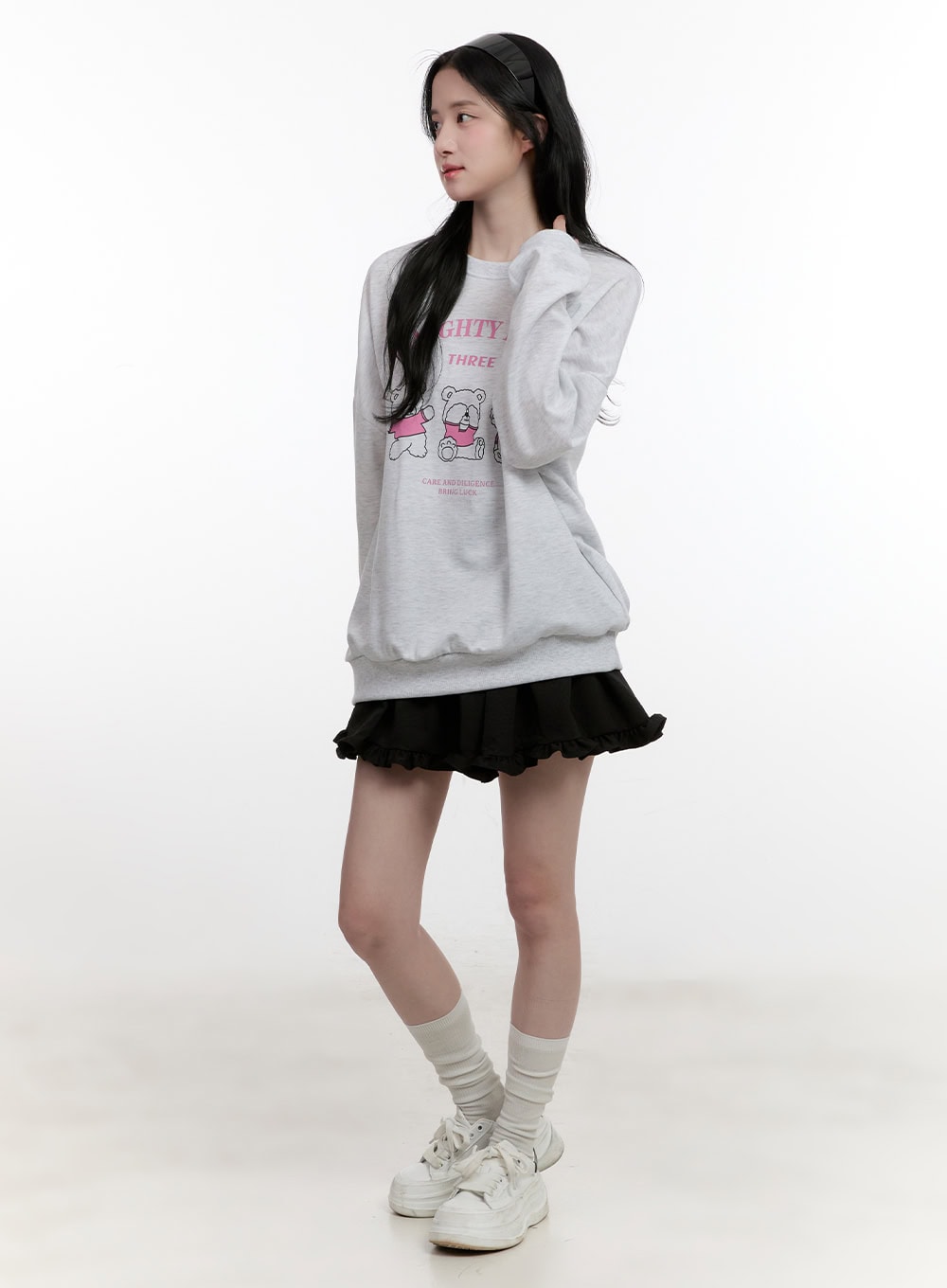 Teddy Bear Graphic Oversized Sweatshirt CF527