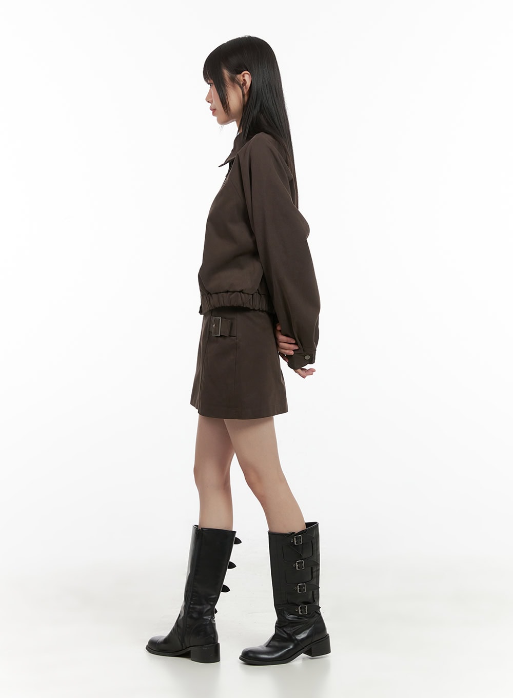 Solid Suede Collar Jacket CG426