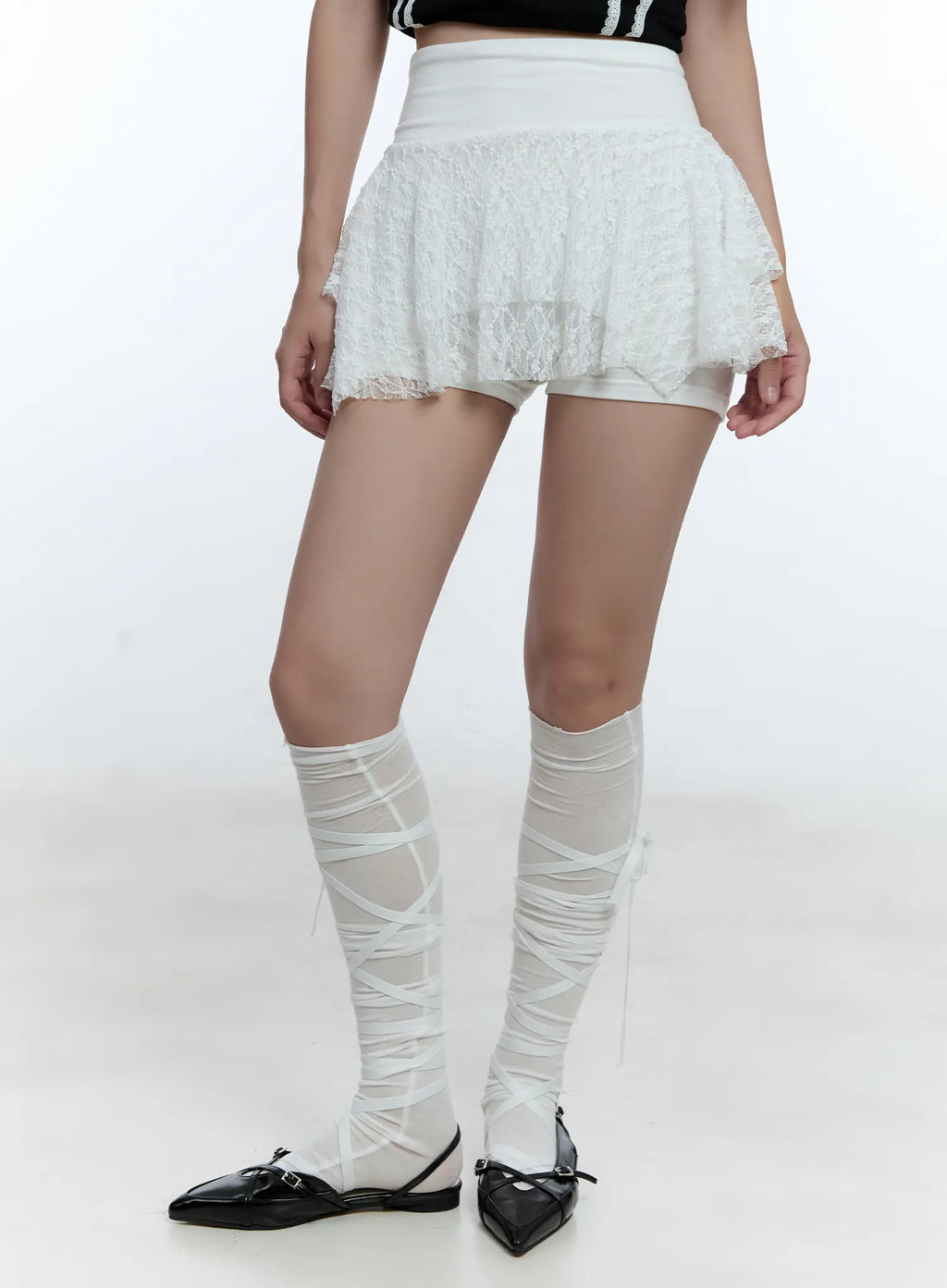 Ribbon Strap Knee-Length Socks CU527