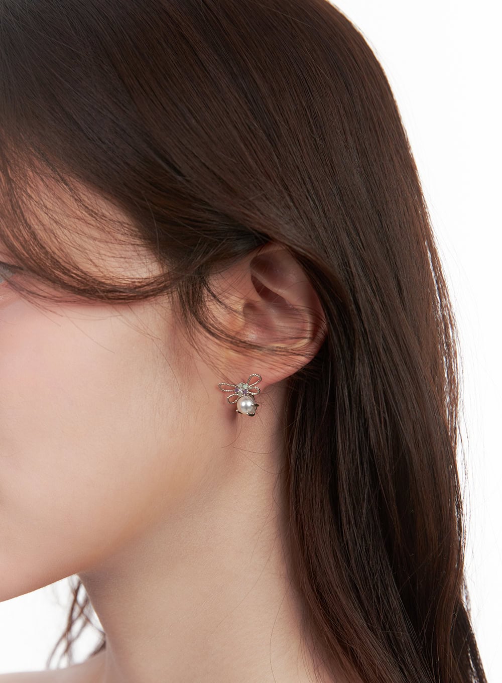 Pearl Ribbon Earrings CJ515