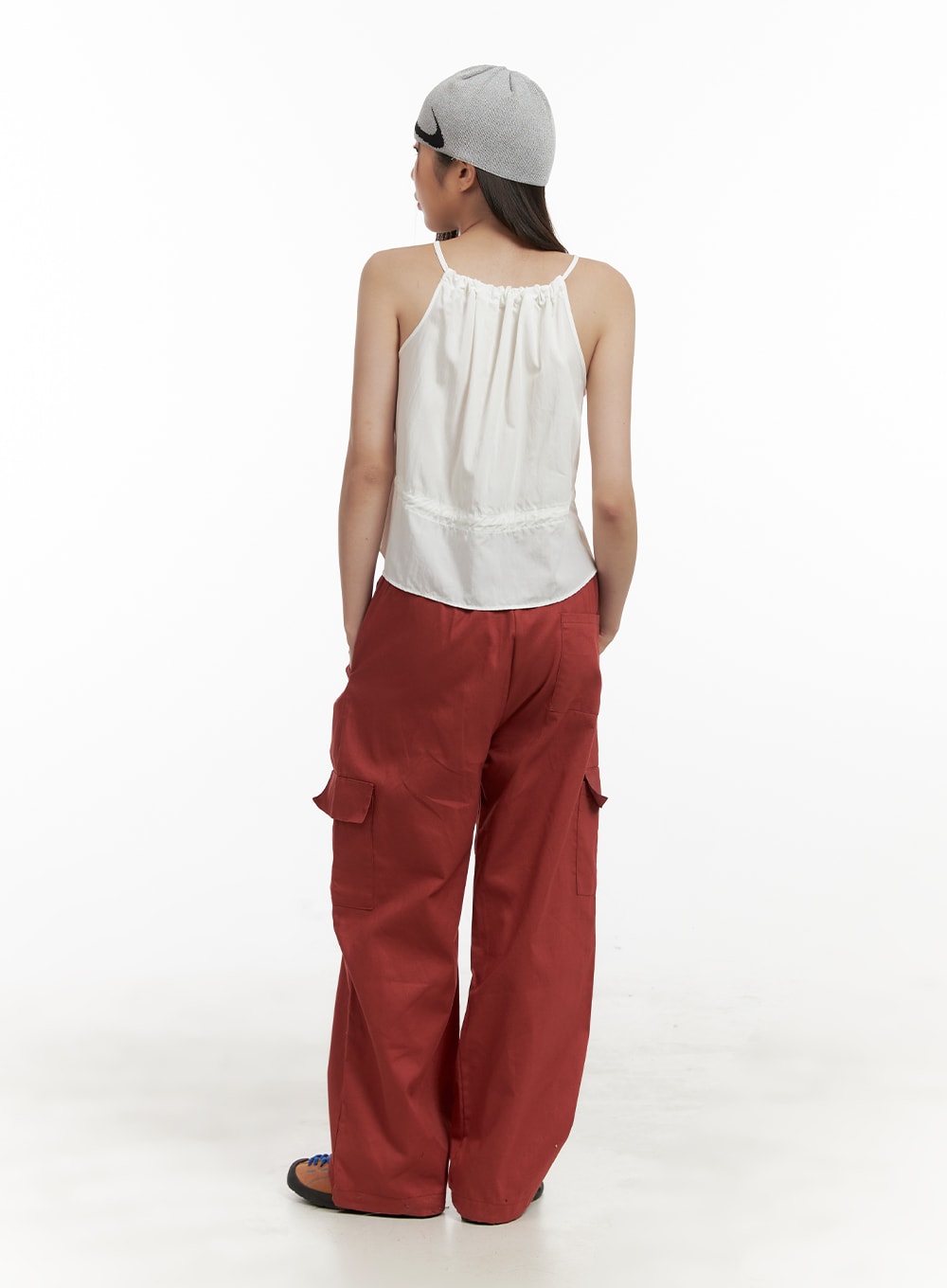 Rib Drawstring Cami Top OA429