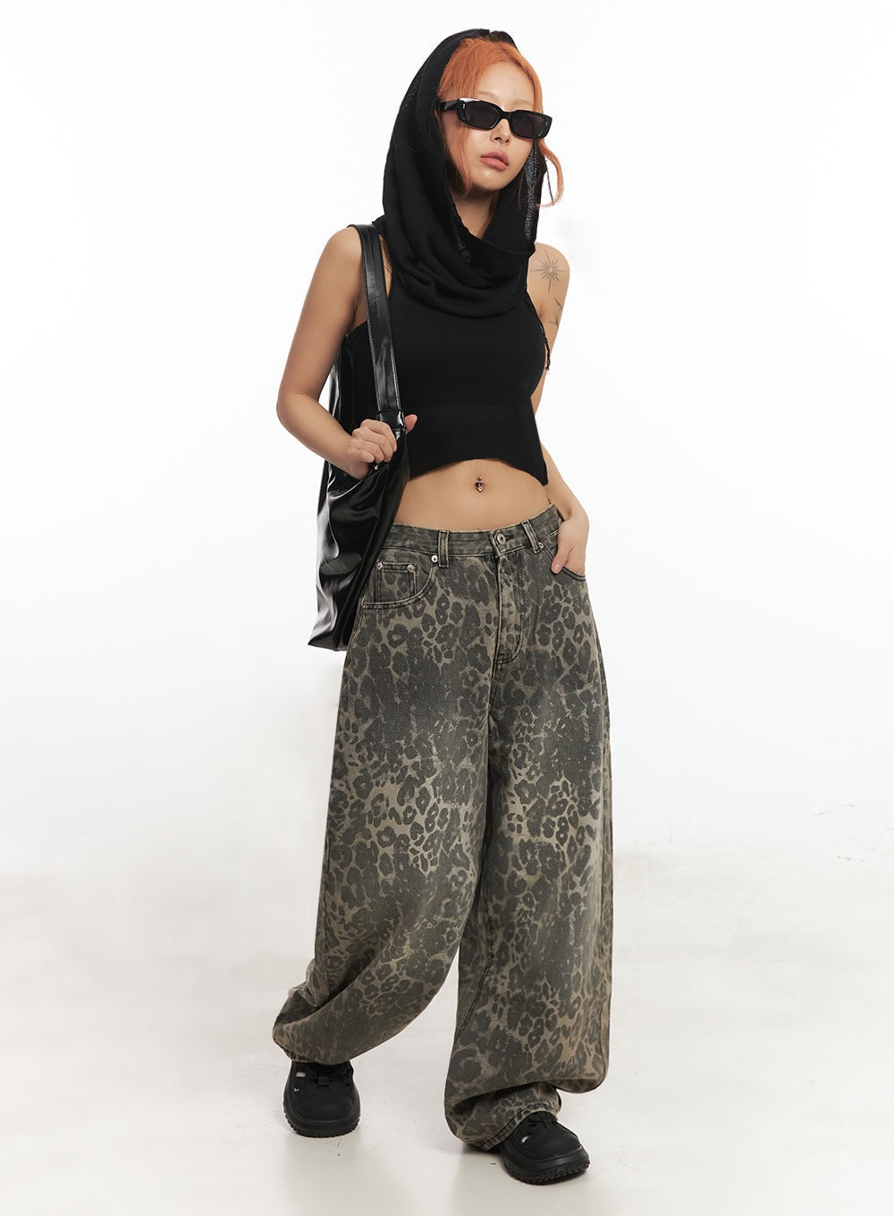 Knit Sleeveless Hooded Crop Top IA517