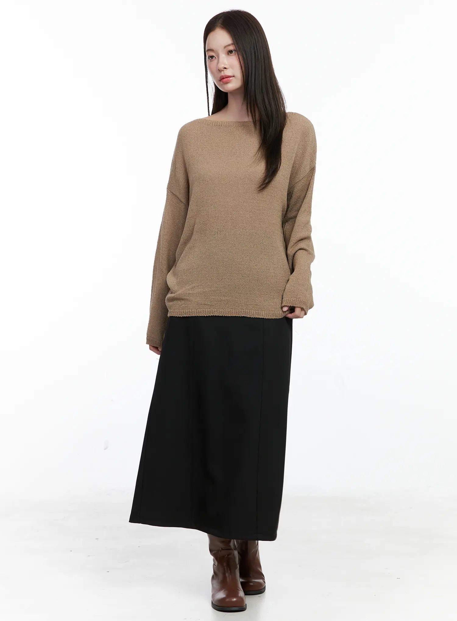 Oversized Boatneck Knit Sweater CO506