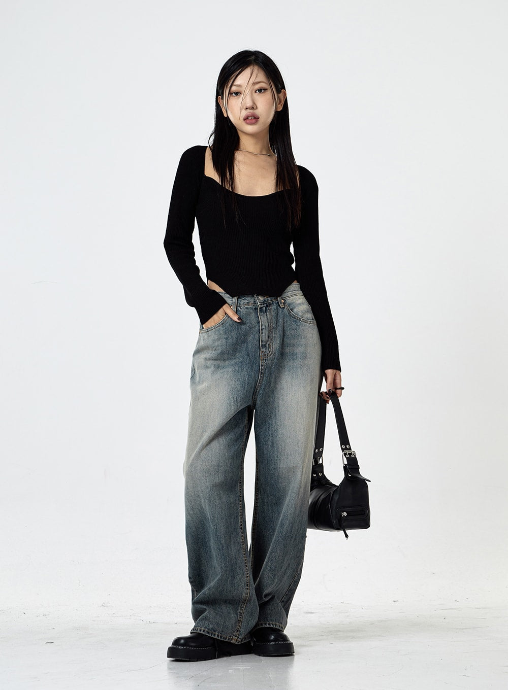 Wide Washed Jeans CS06