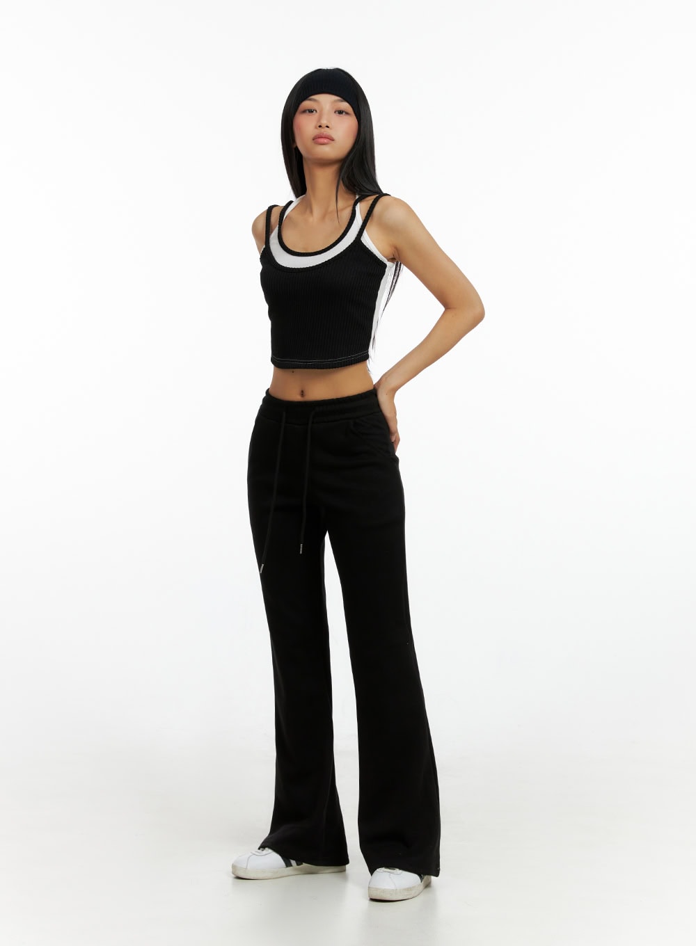 Slim Banded Bootcut Pants IL419