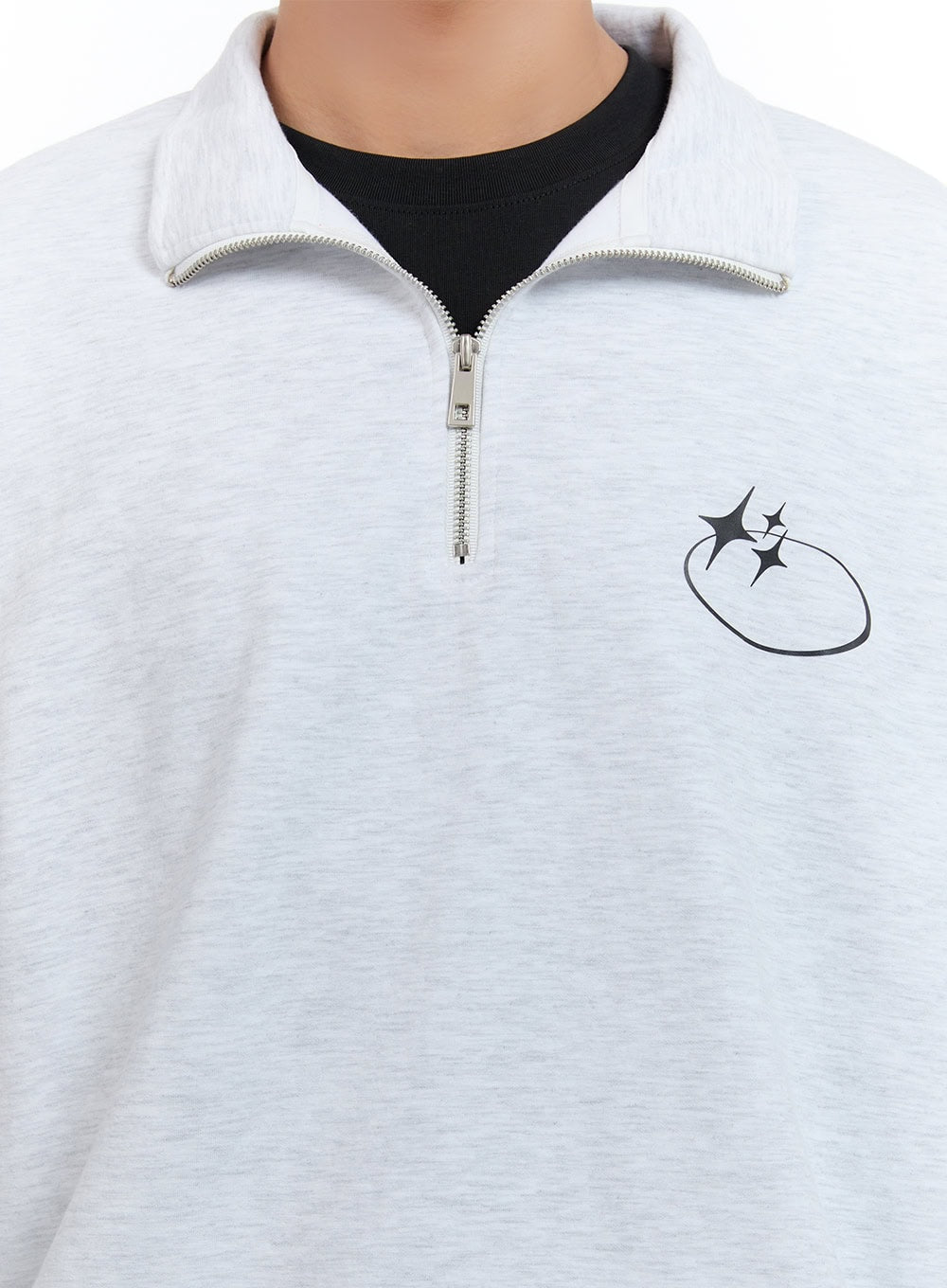 Men's Cozy Half Zip Sweatshirt (White) IS412