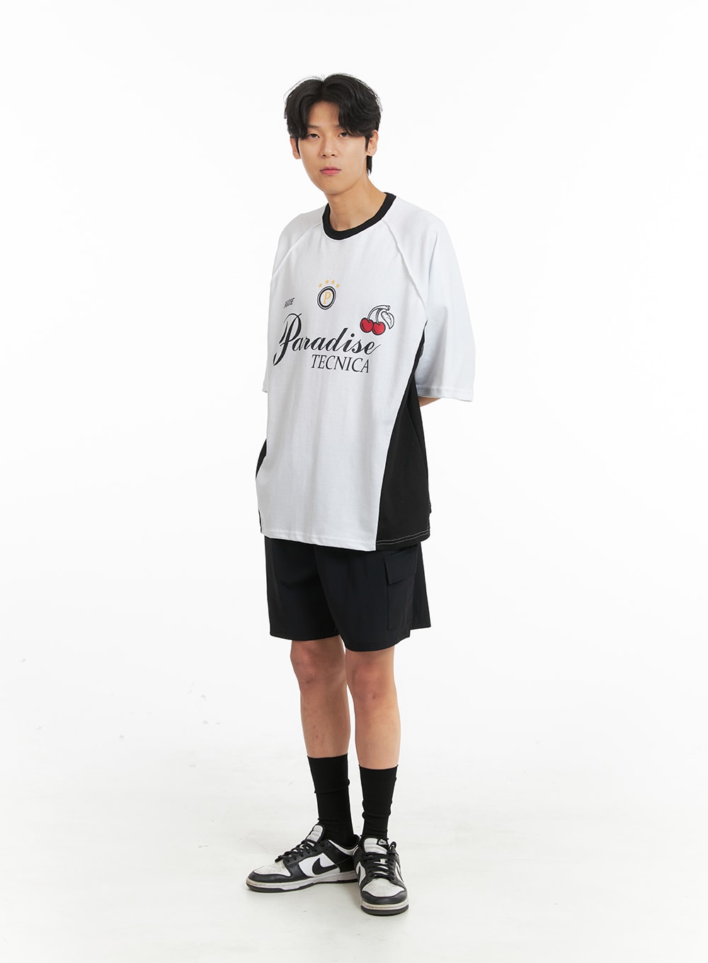 Men's Sporty Color Block Graphic T-Shirt IA401