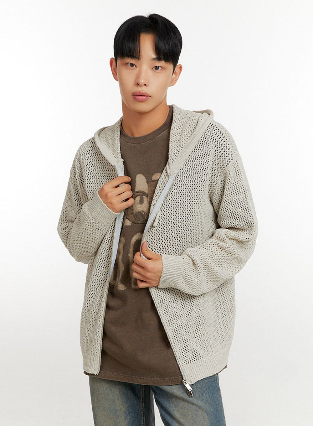 Men's Mesh Zip-Up Hoodie IU426
