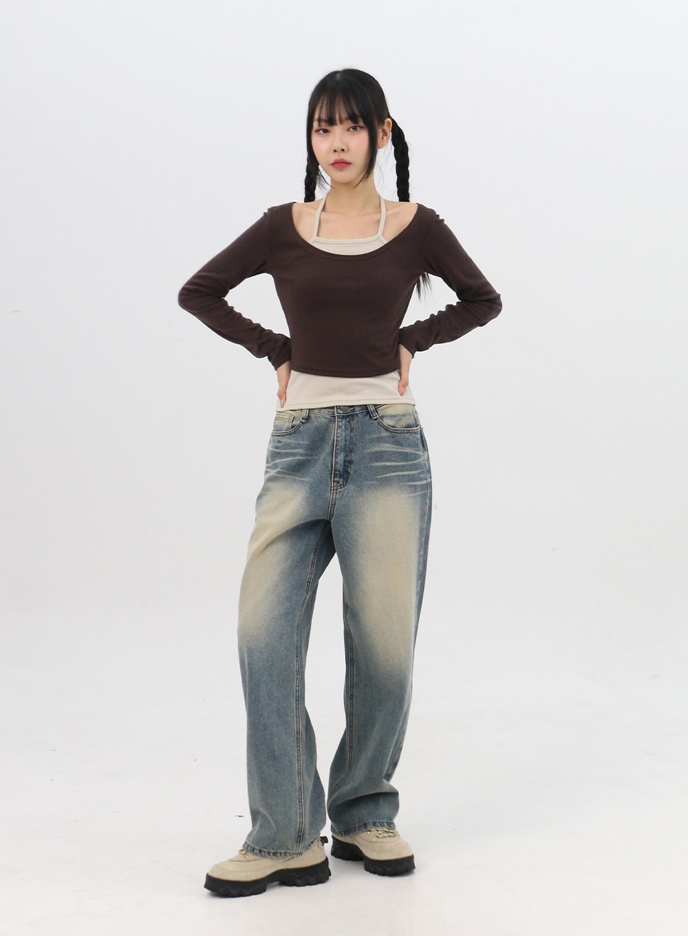 Layered U-Neck Tee IN314