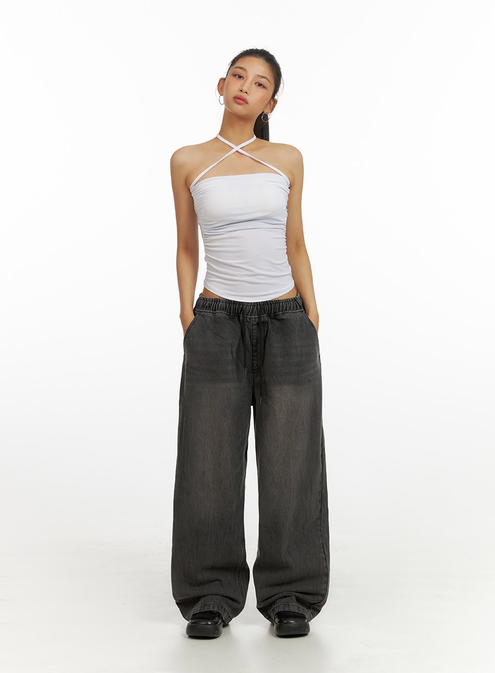 Banding Baggy Jeans IU412