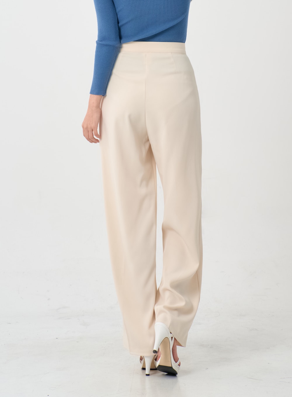 Button Wide Tailored Pants IO12