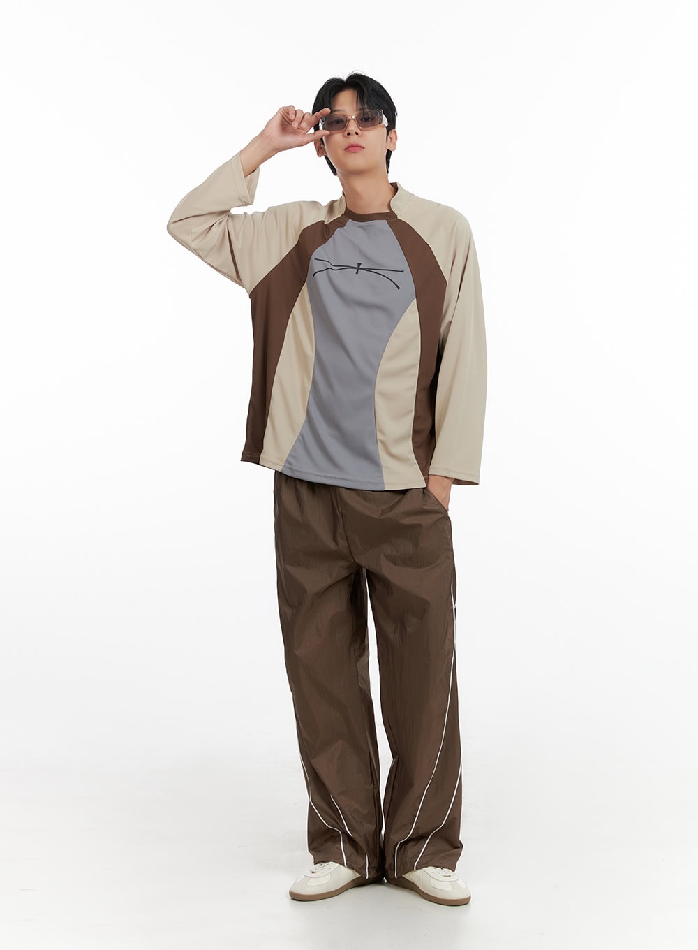 Men's Nylon Raglan Graphic Long Sleeve IL403