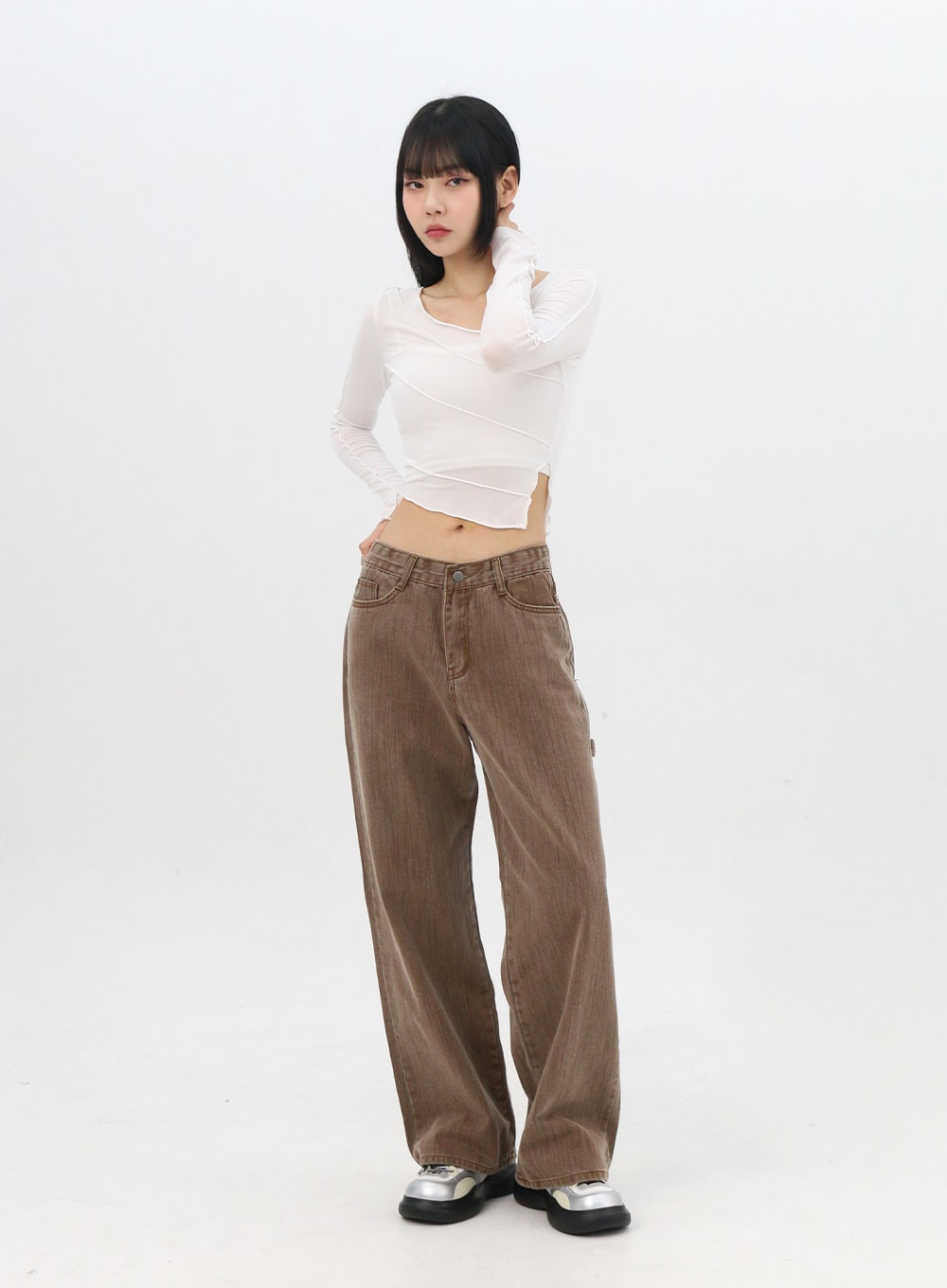 Slim Fit Long Sleeve Crop Tee IN310