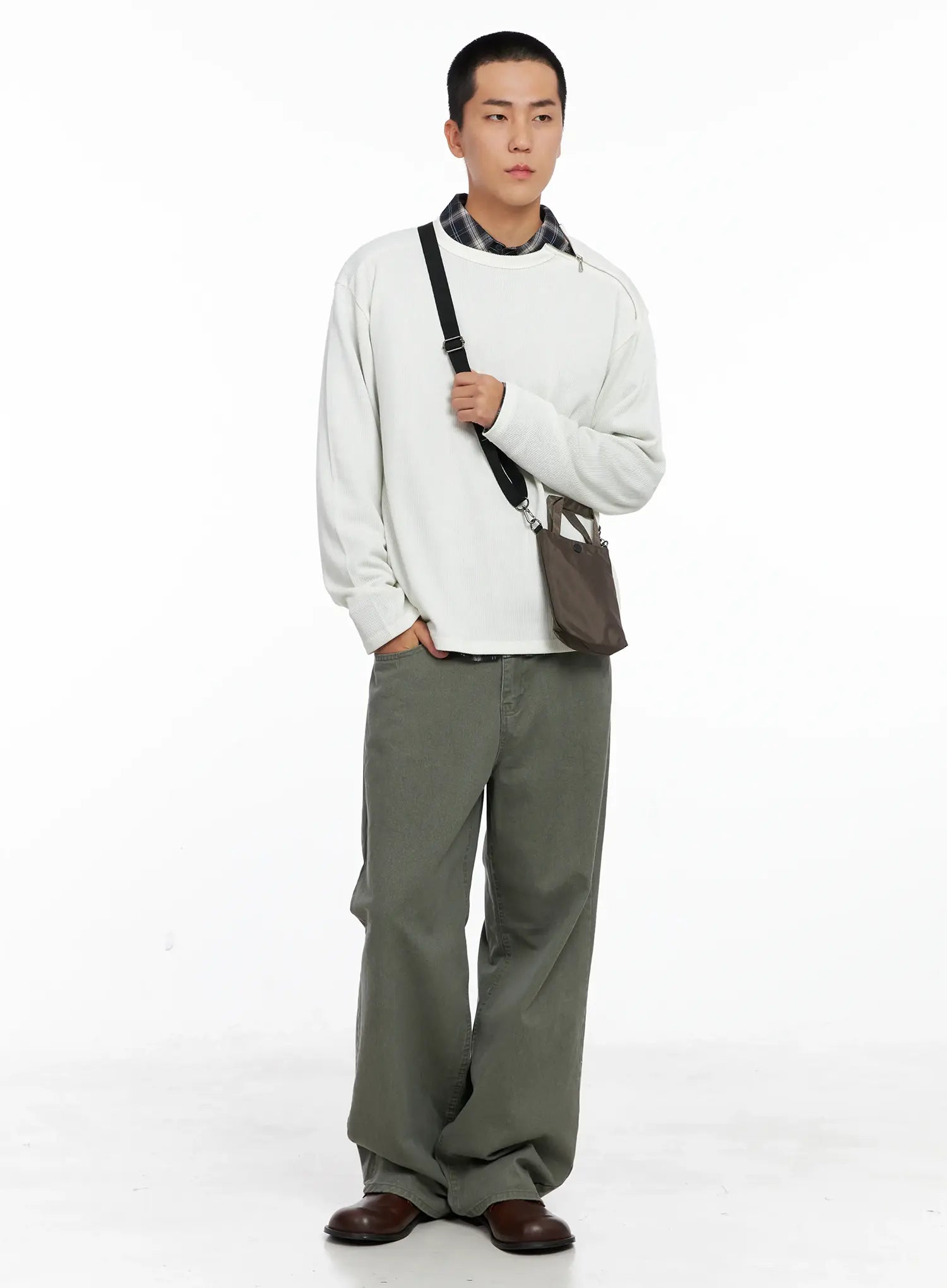 Men's One-Shoulder Zip Long Sleeve  IG529