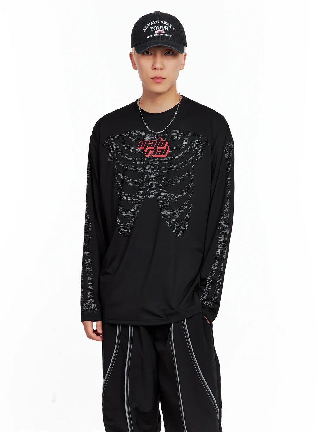 Men's Graphic Skull Long-Sleeve Tee IL511