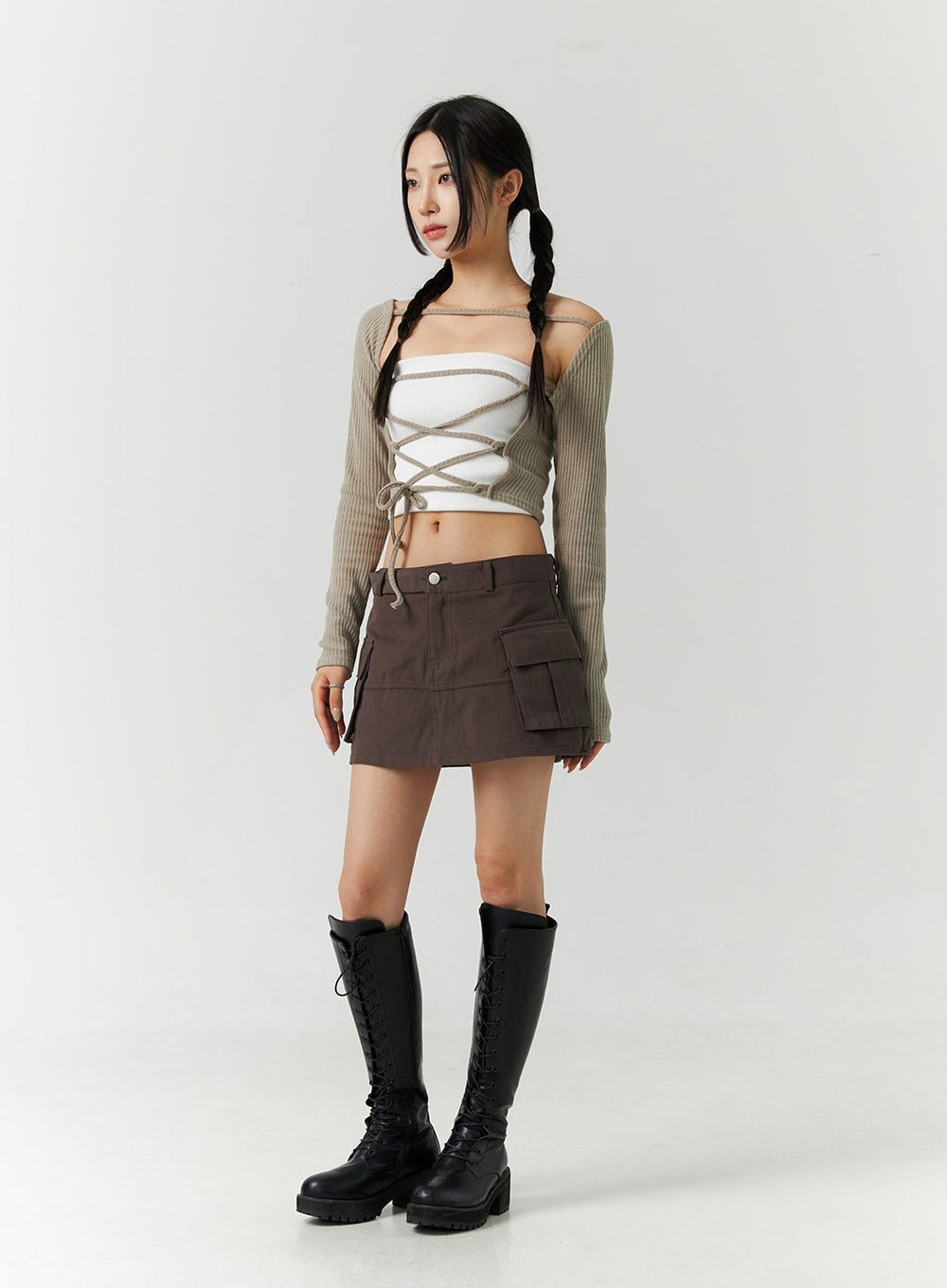 Open Front Tie Bolero Top CN328