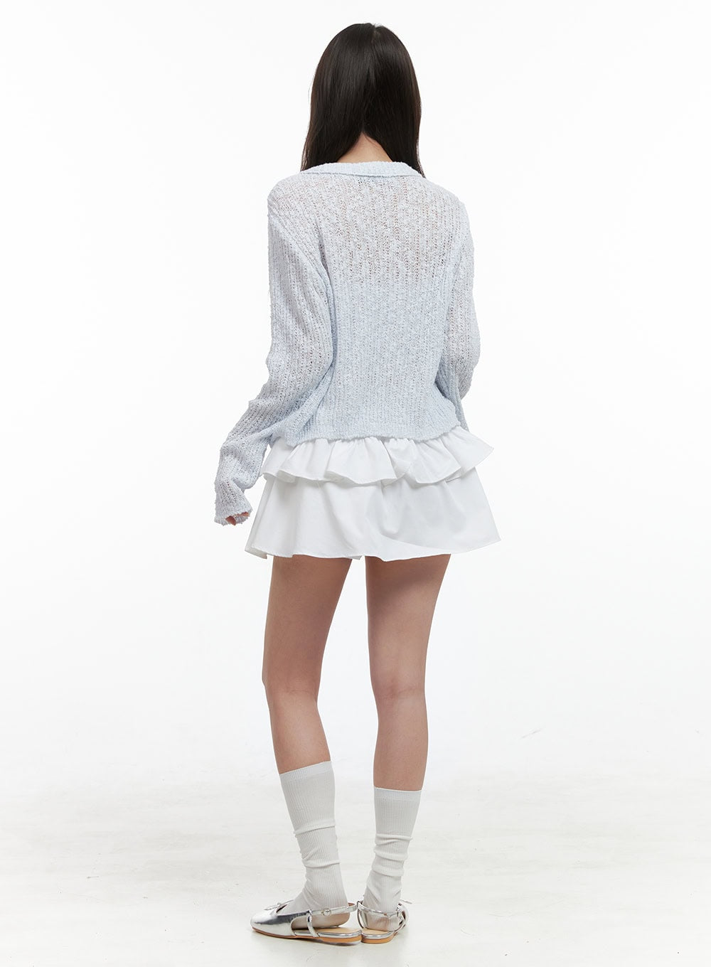 Ribbon Sheer Knit Cardigan OG409