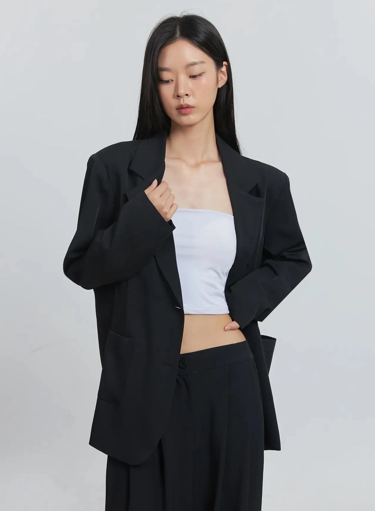 Classic Oversized Blazer (Black) IU512