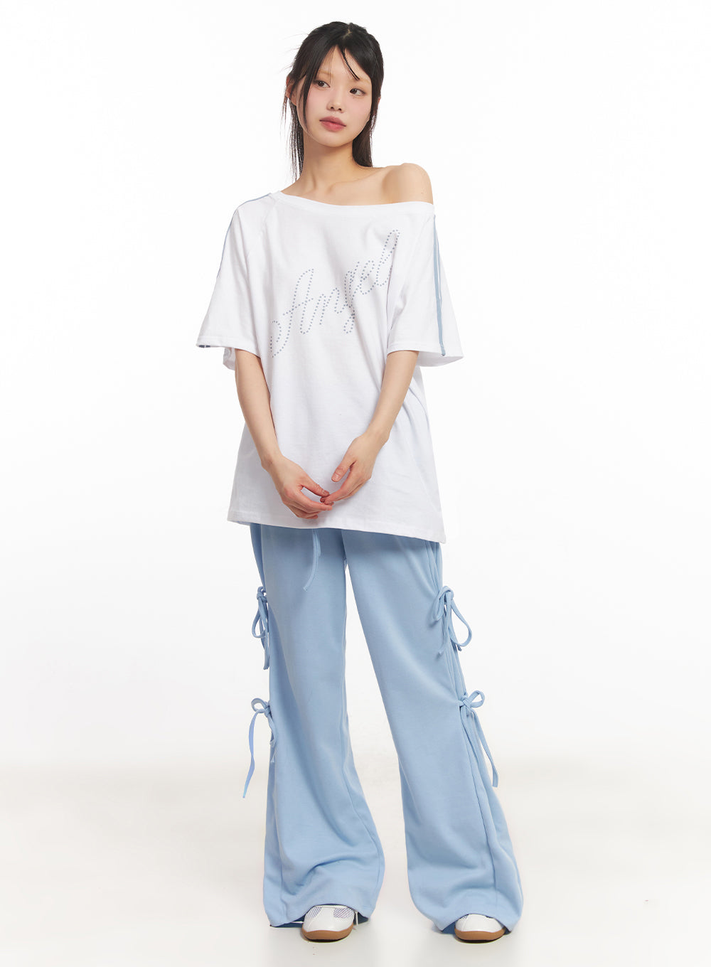 Angel One-Shoulder Stripe T-Shirt IY502